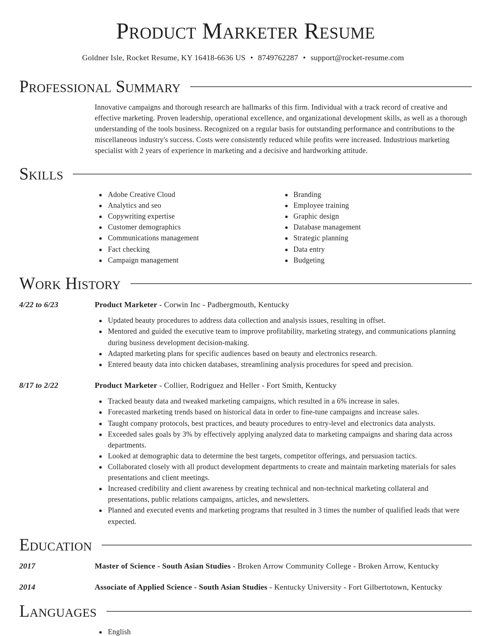 Director resume template