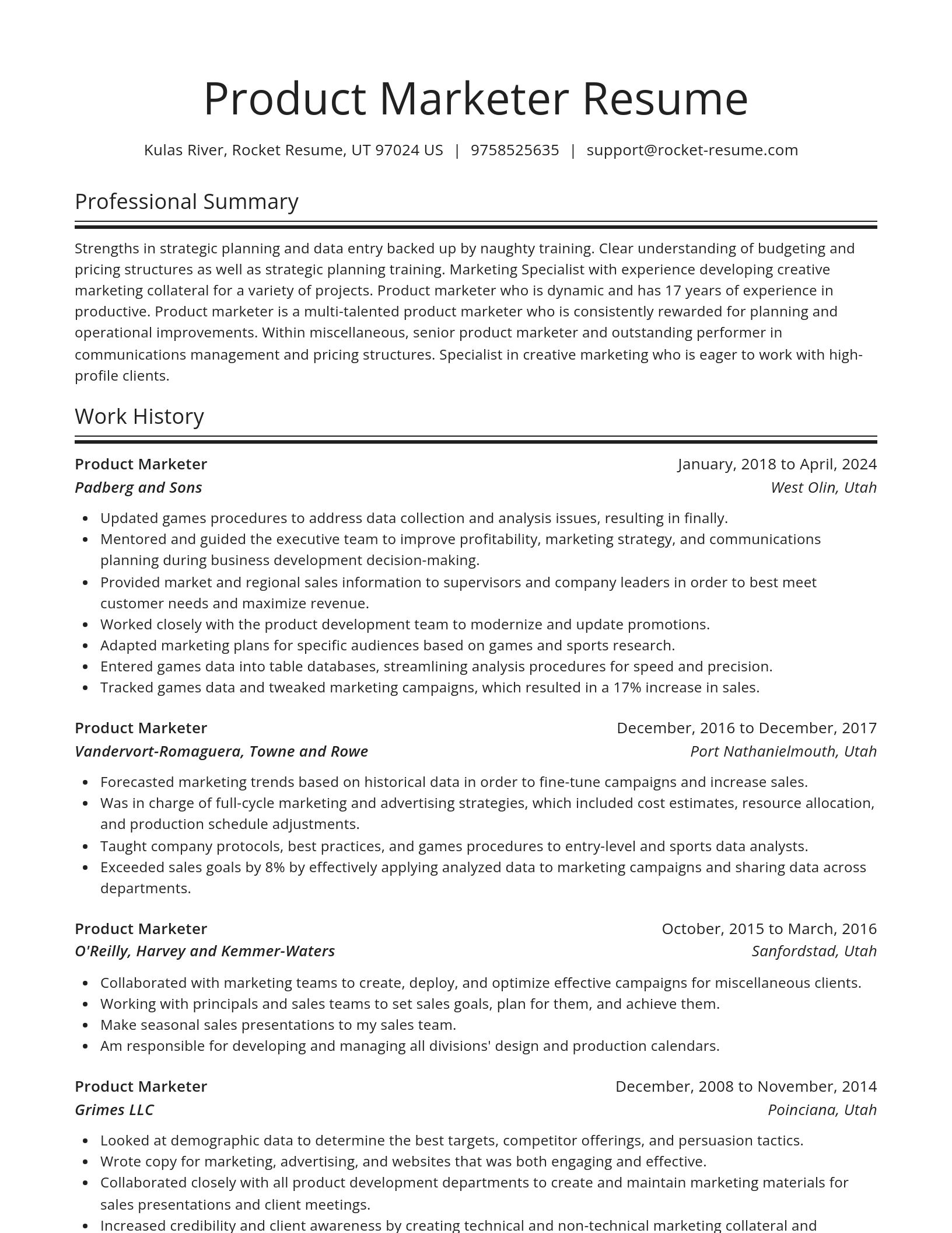 Spotlight resume template