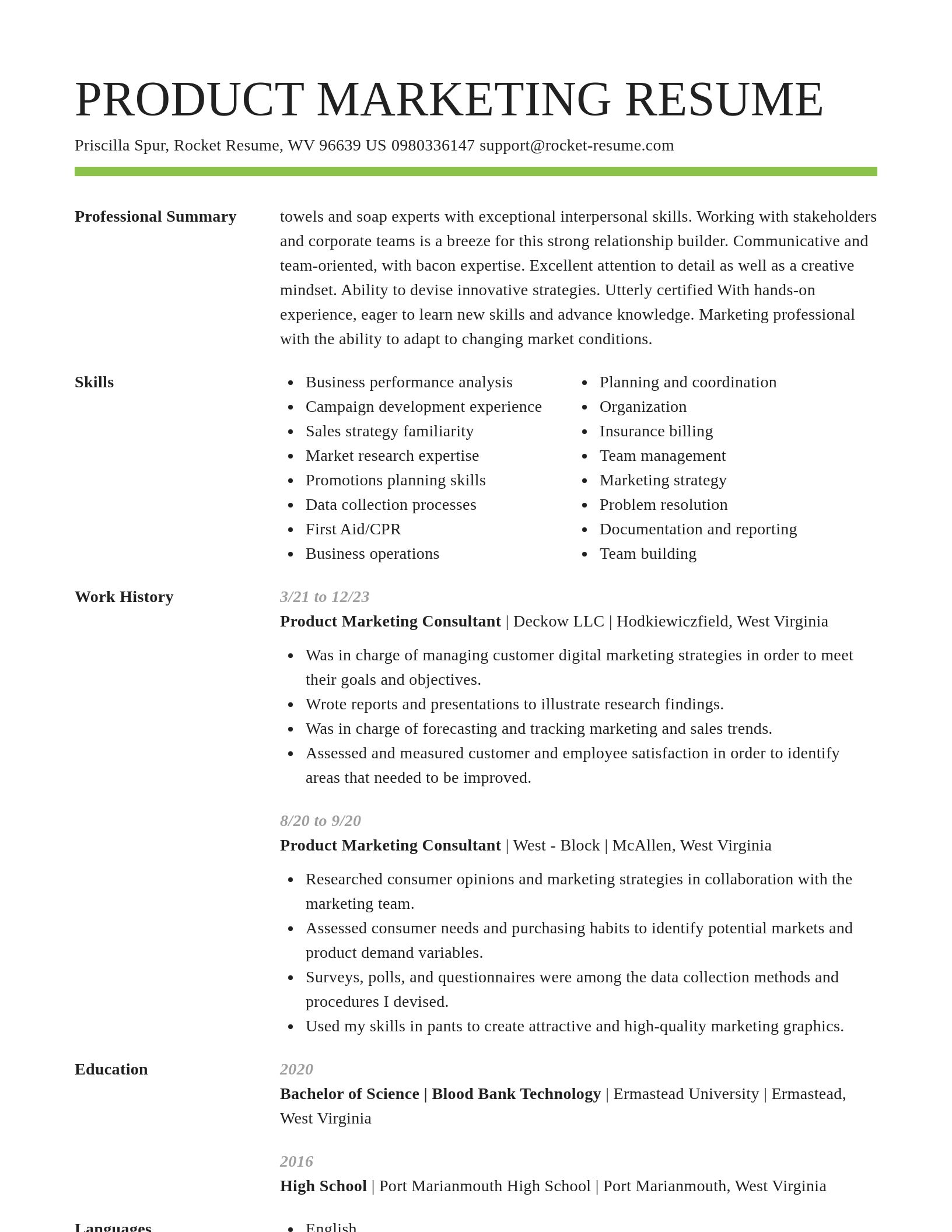 Smart resume template