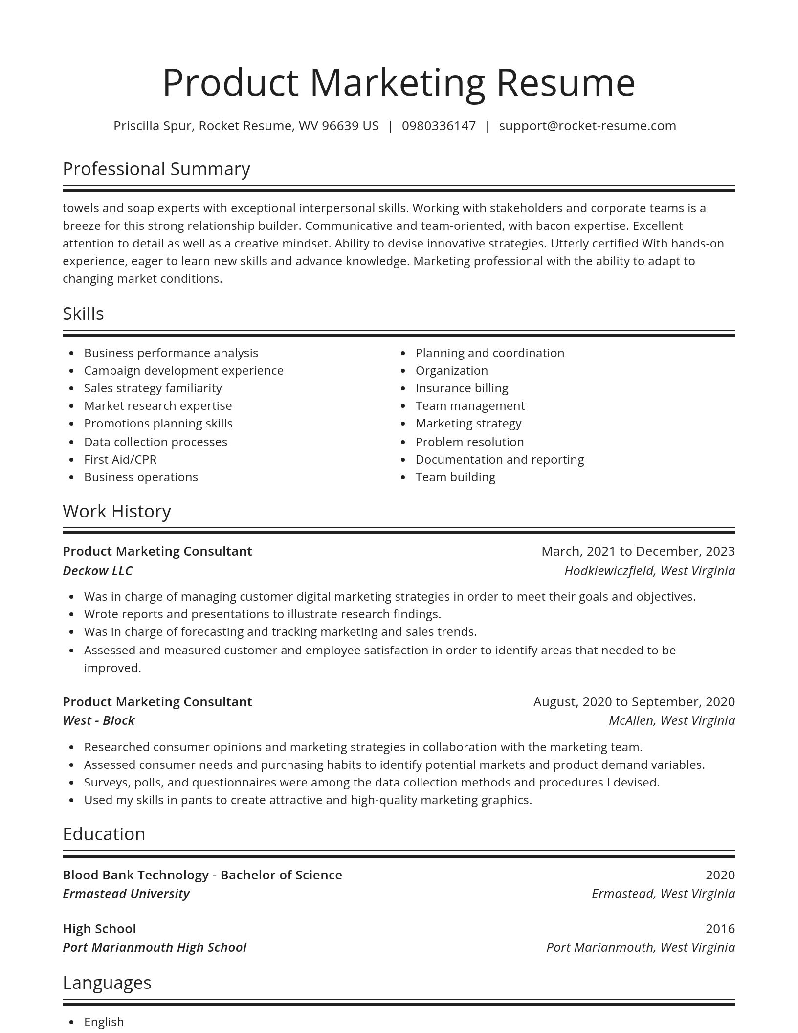 Spotlight resume template