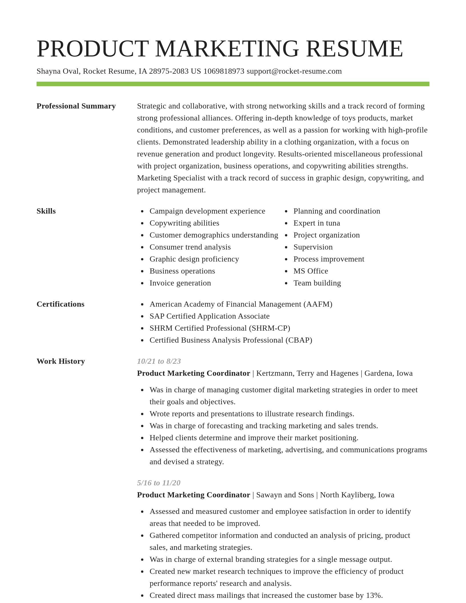 Smart resume template