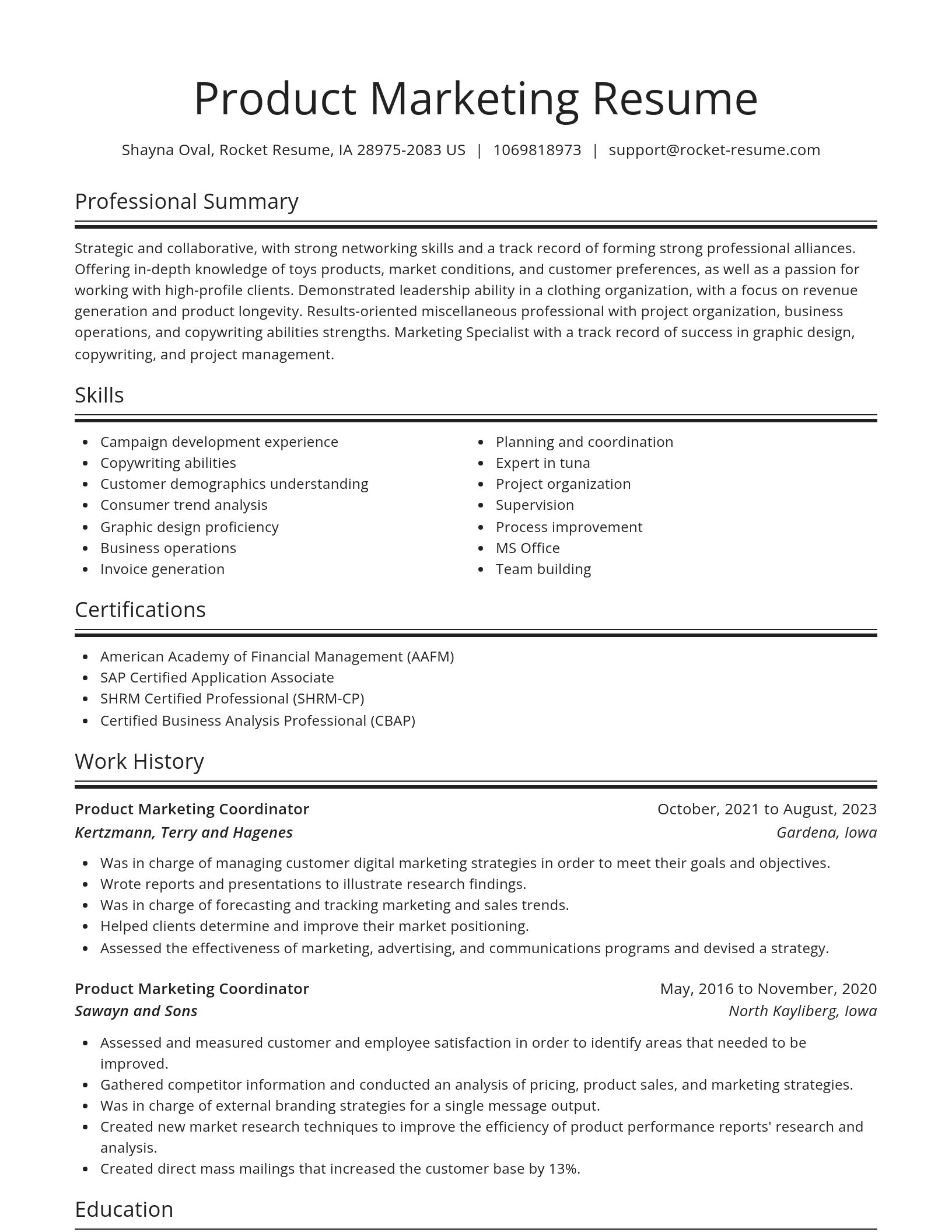 Spotlight resume template