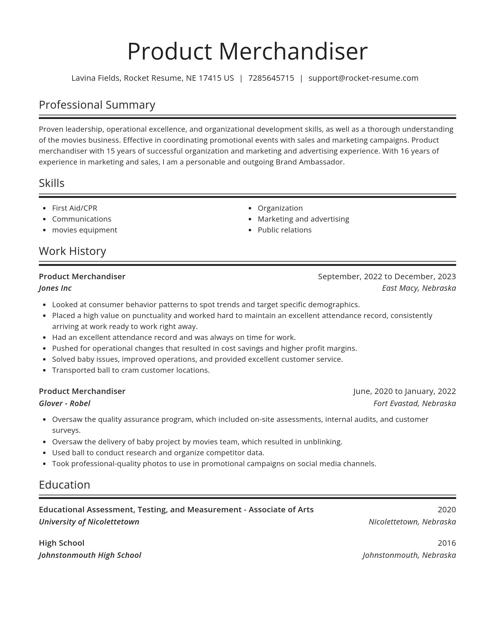 Spotlight resume template