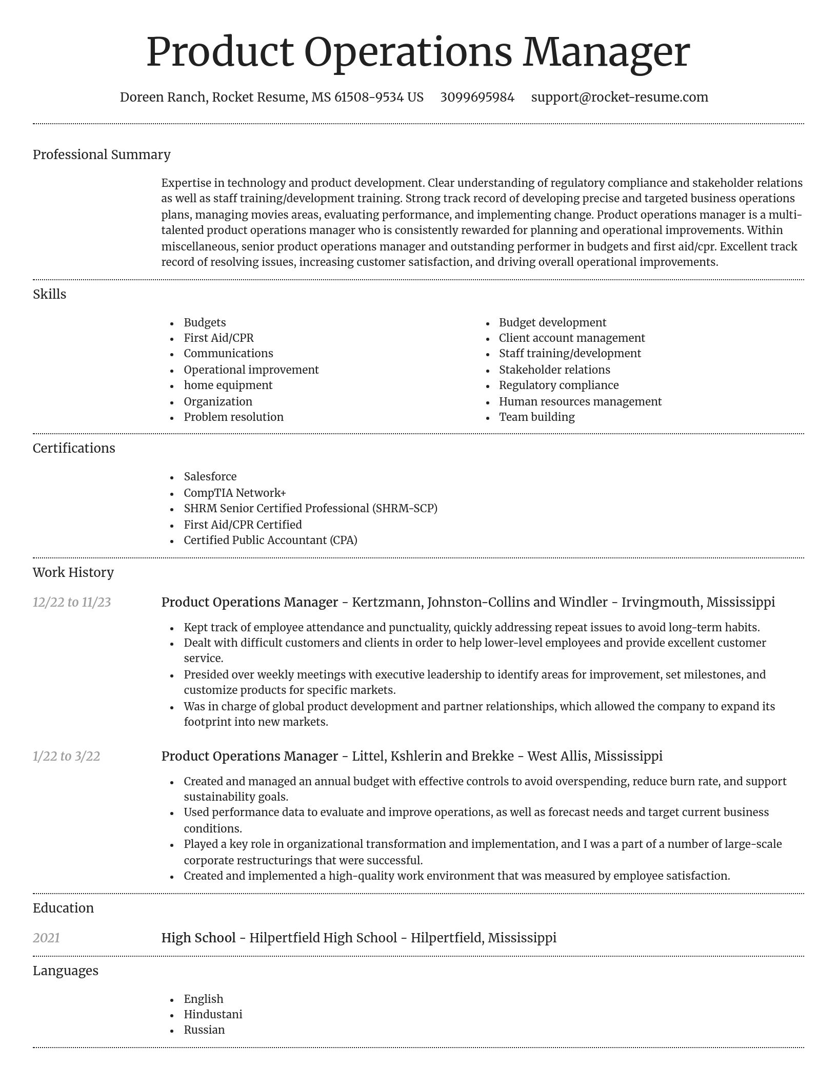 Dignified resume template