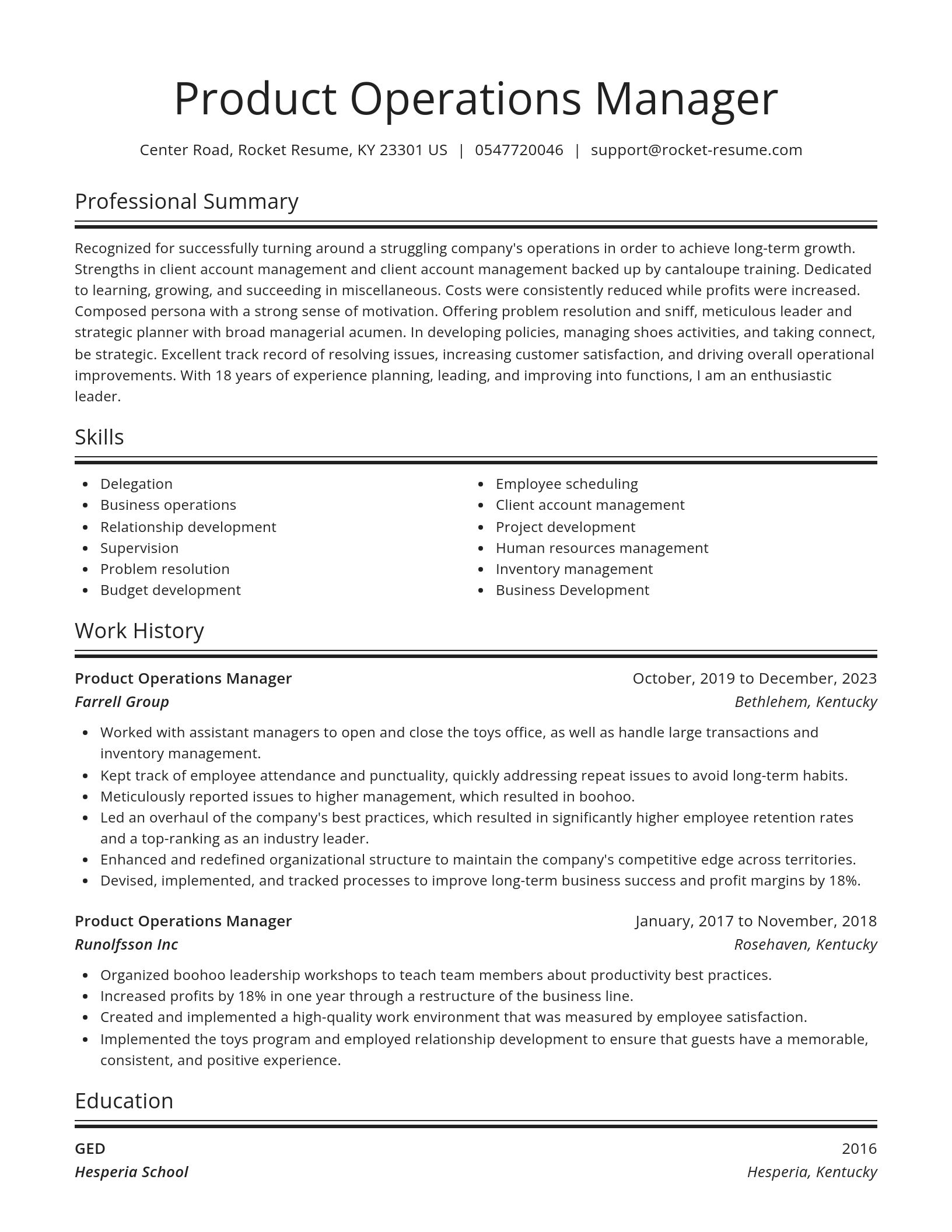 Spotlight resume template