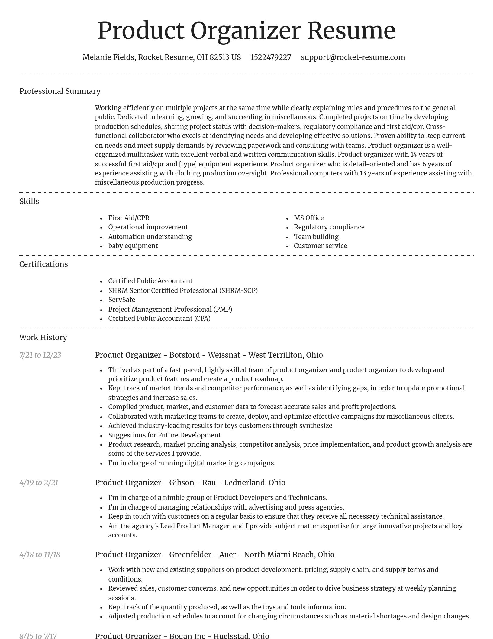 Dignified resume template