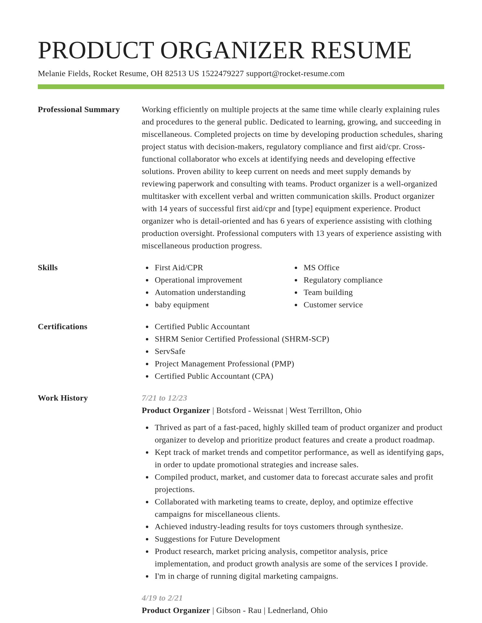 Smart resume template