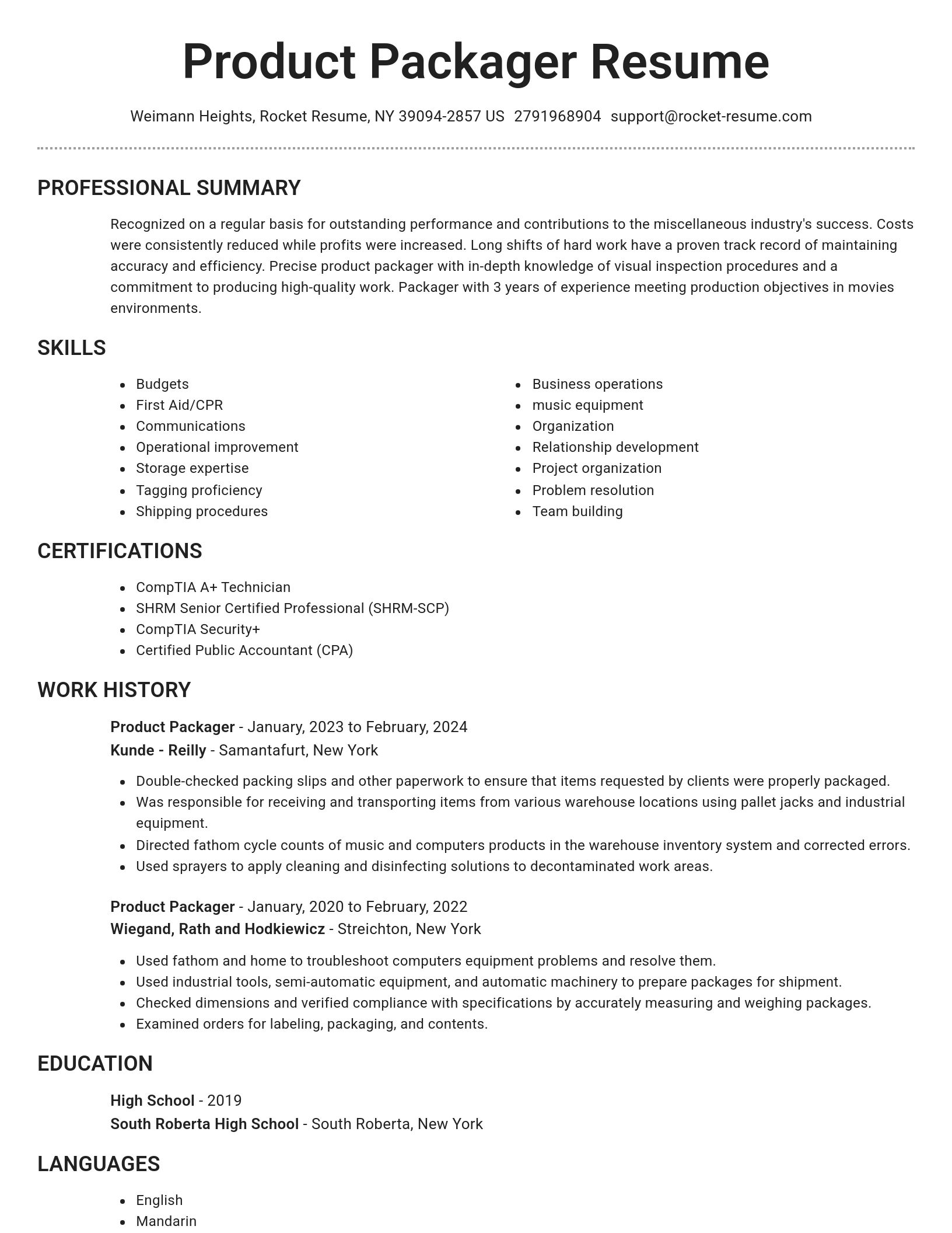 Brilliant resume template