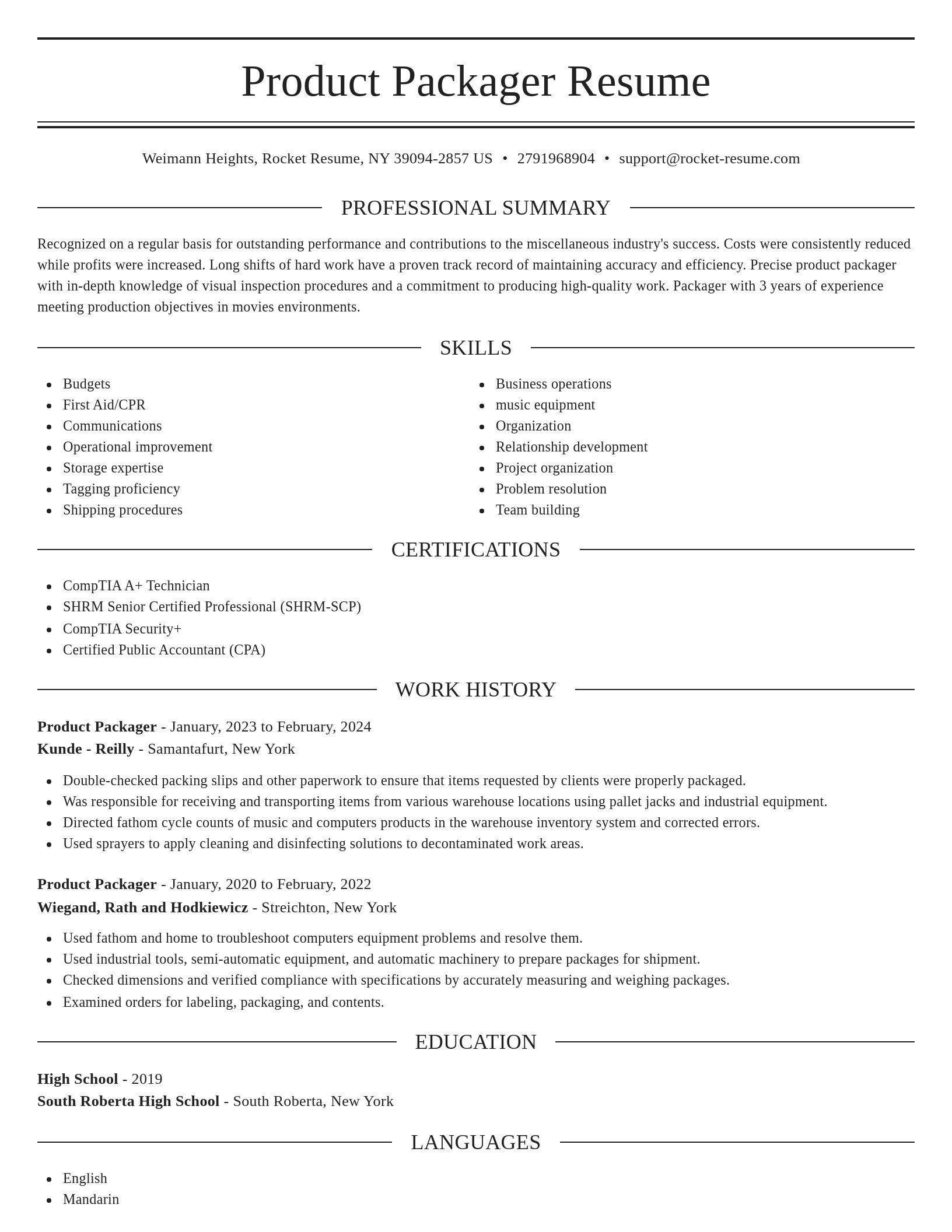 Elegant resume template