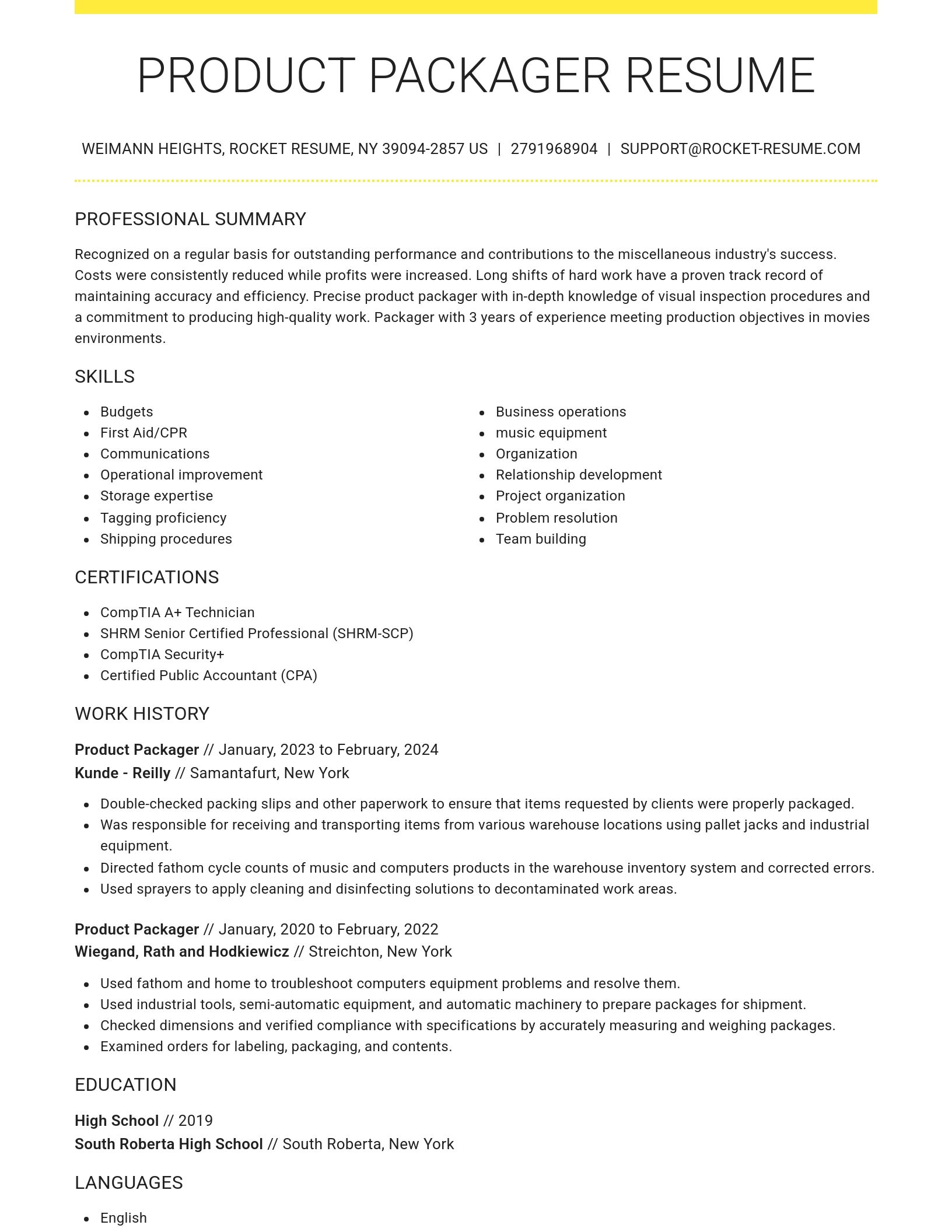 Grand resume template