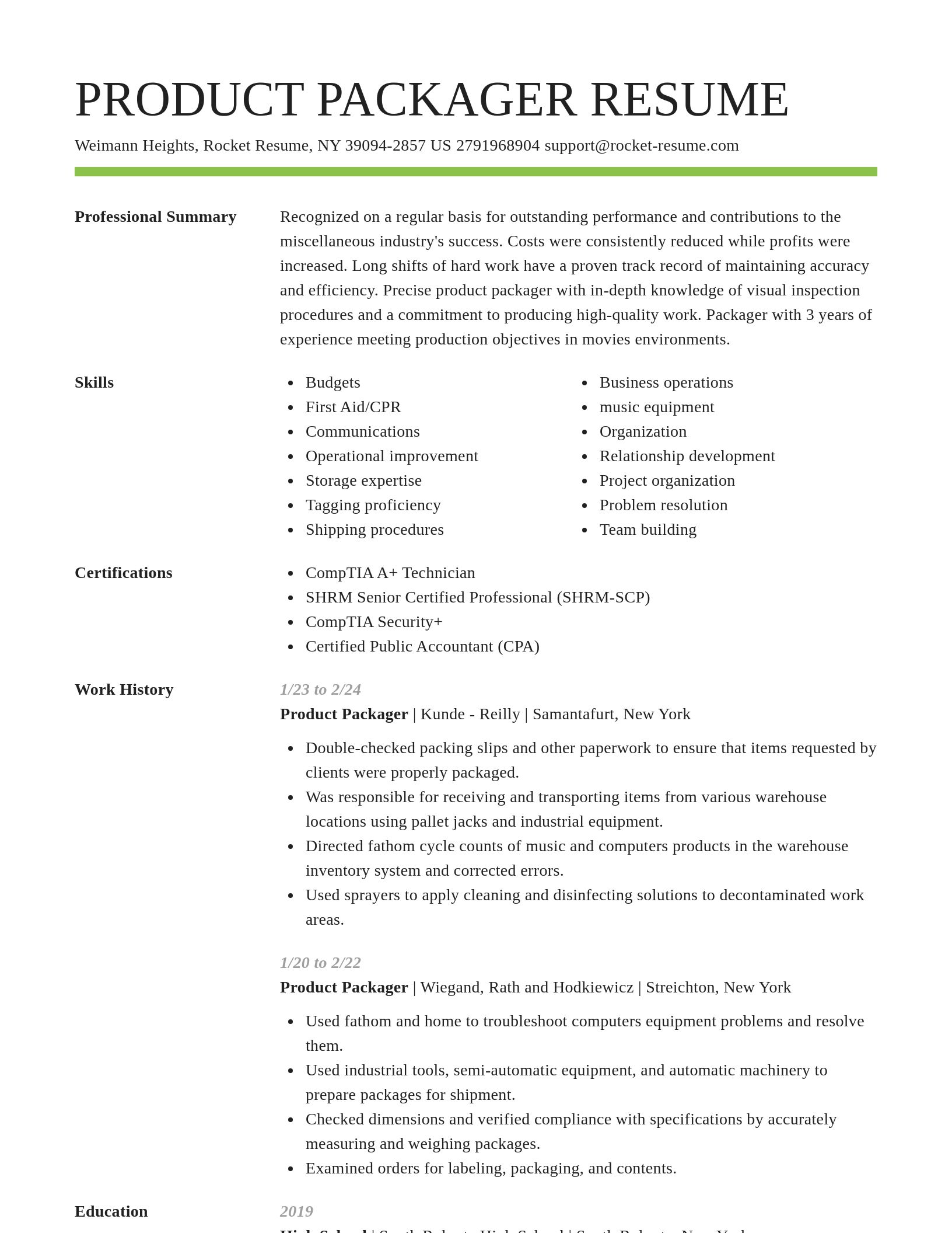 Smart resume template