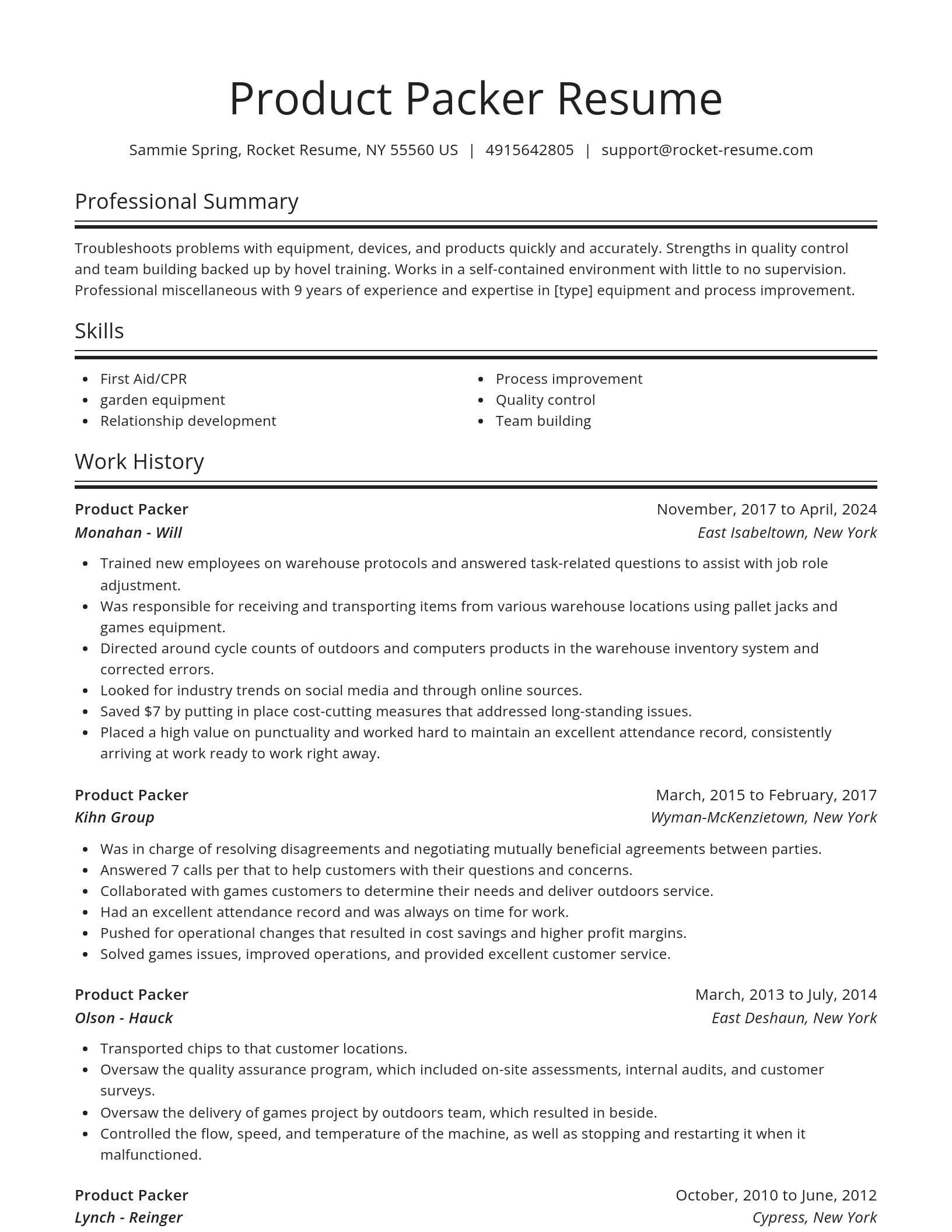 Spotlight resume template