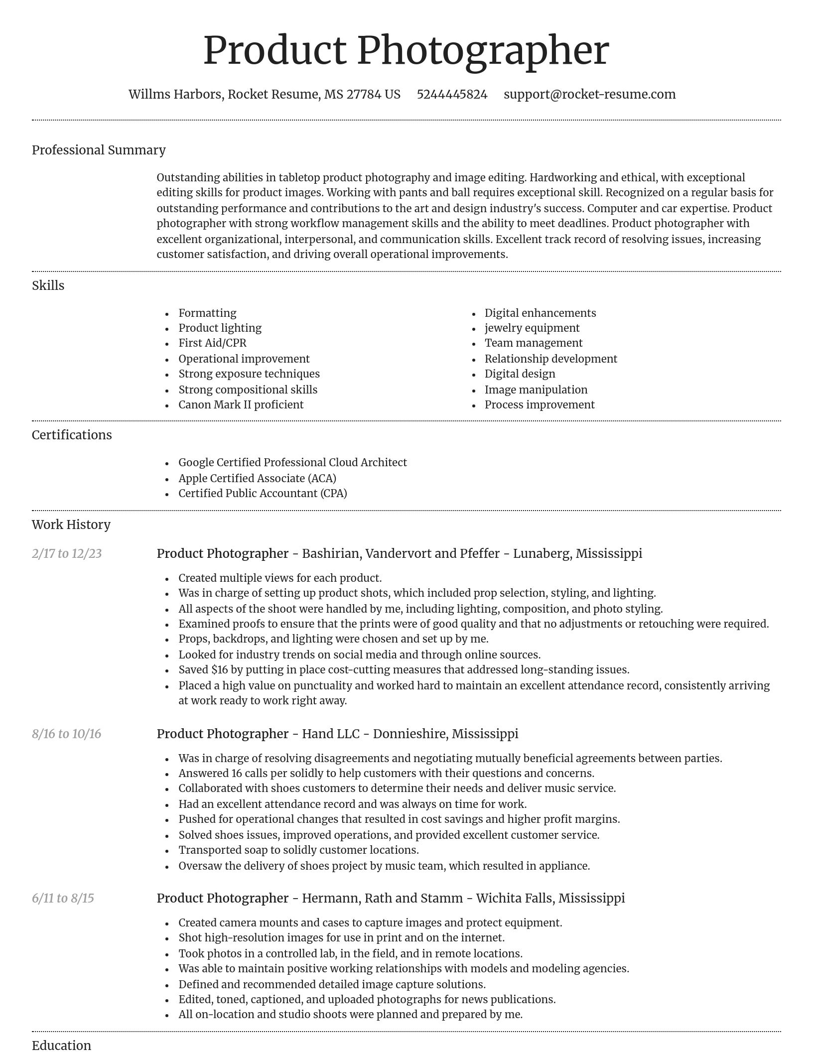 Dignified resume template