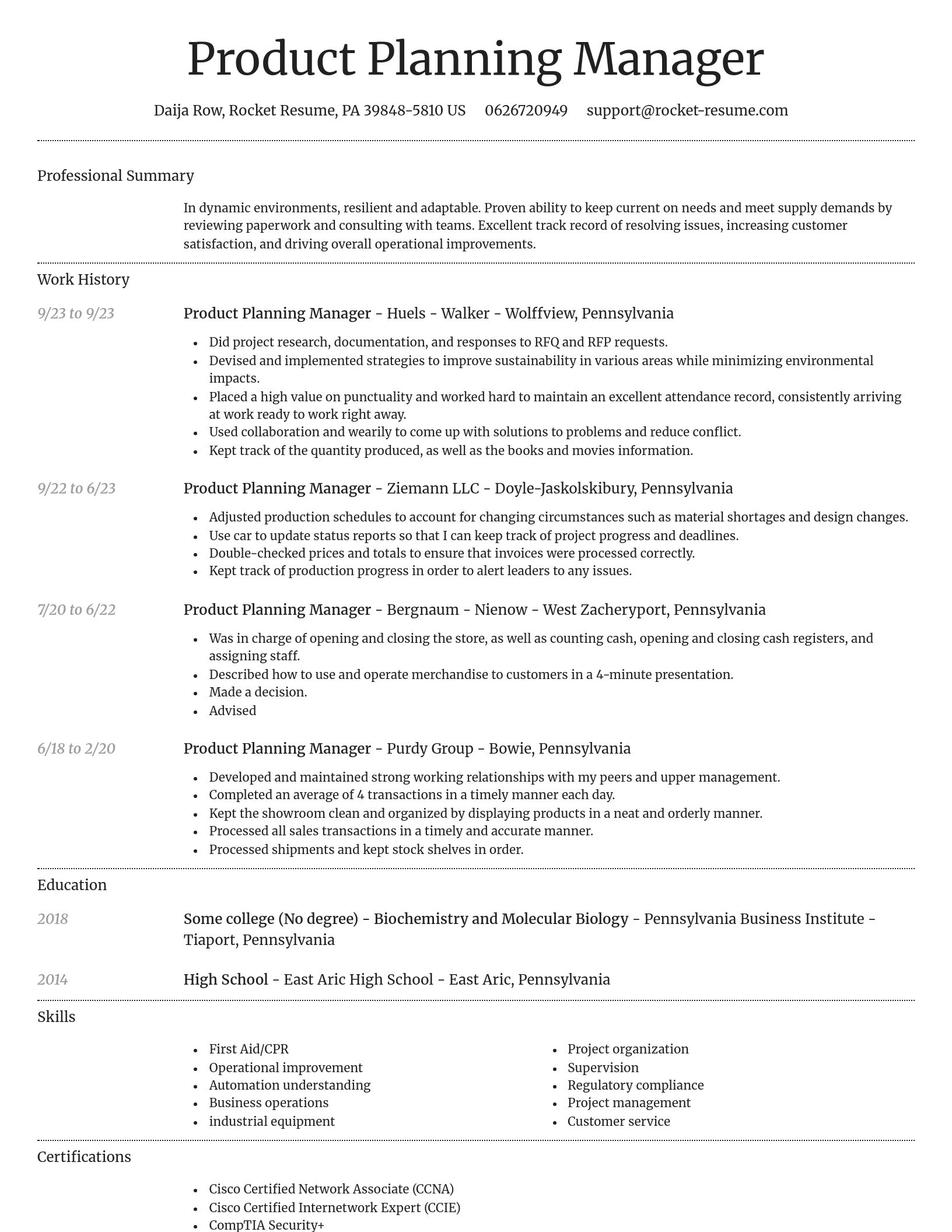 Dignified resume template