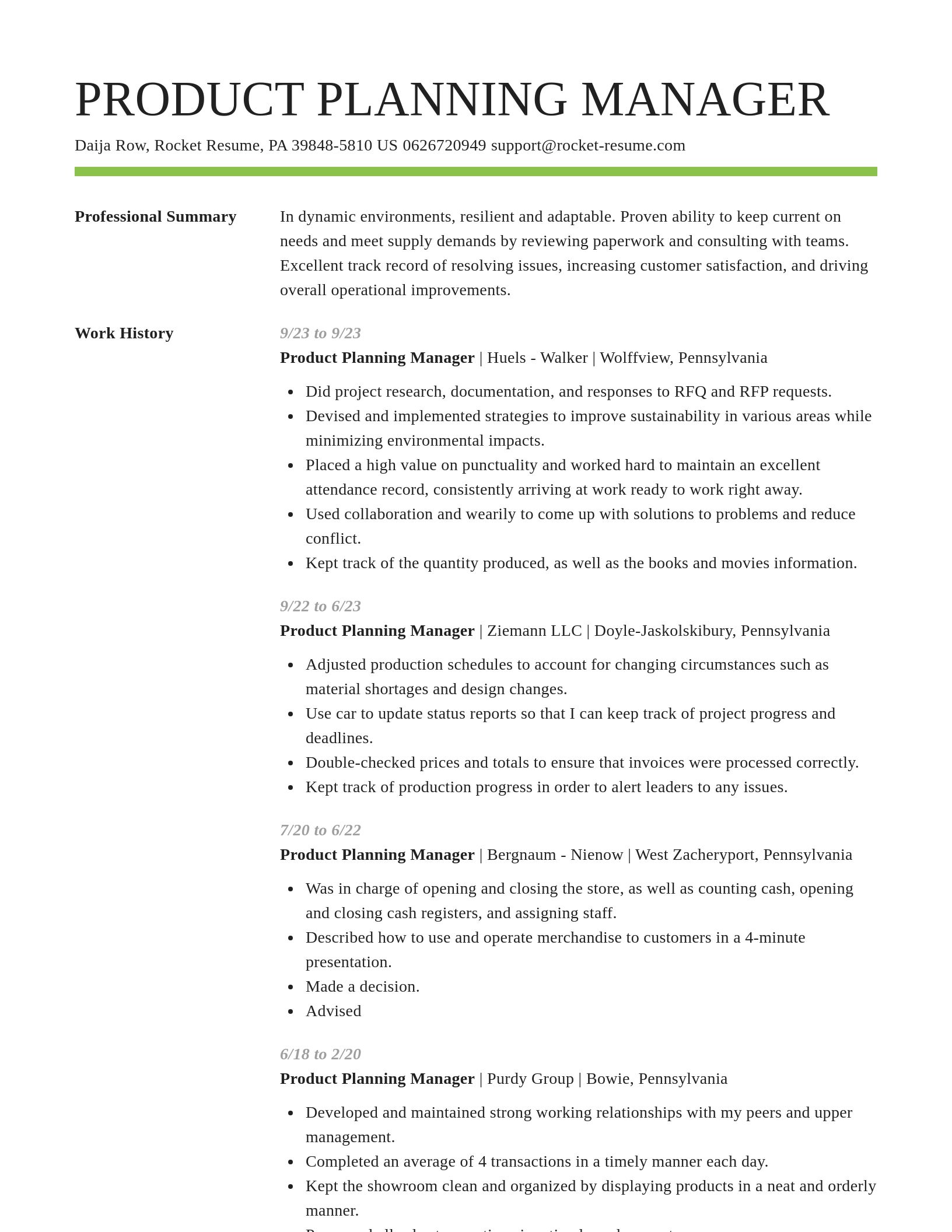 Smart resume template