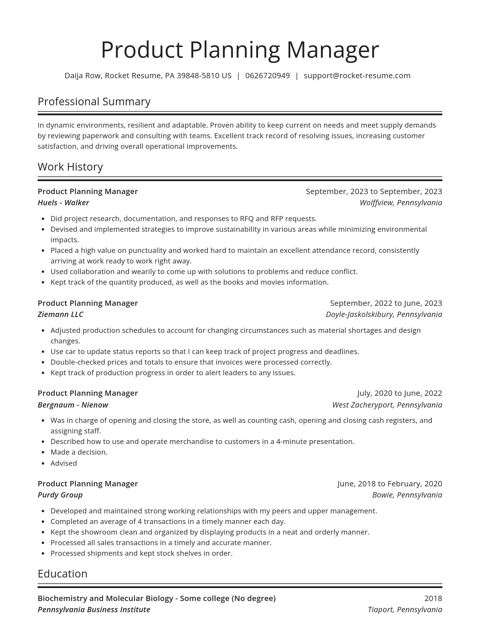 Spotlight resume template