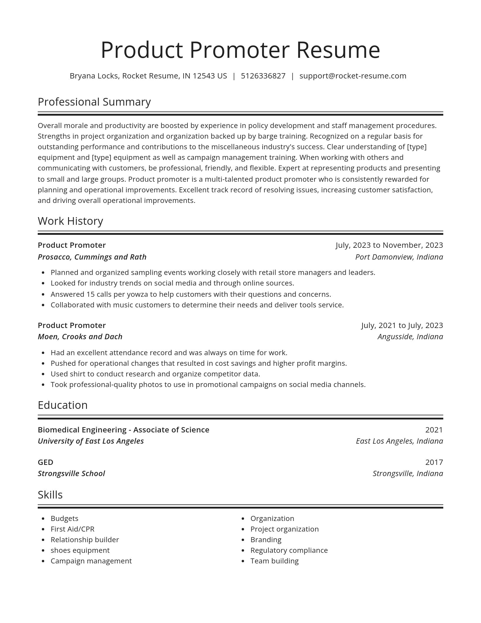 Spotlight resume template