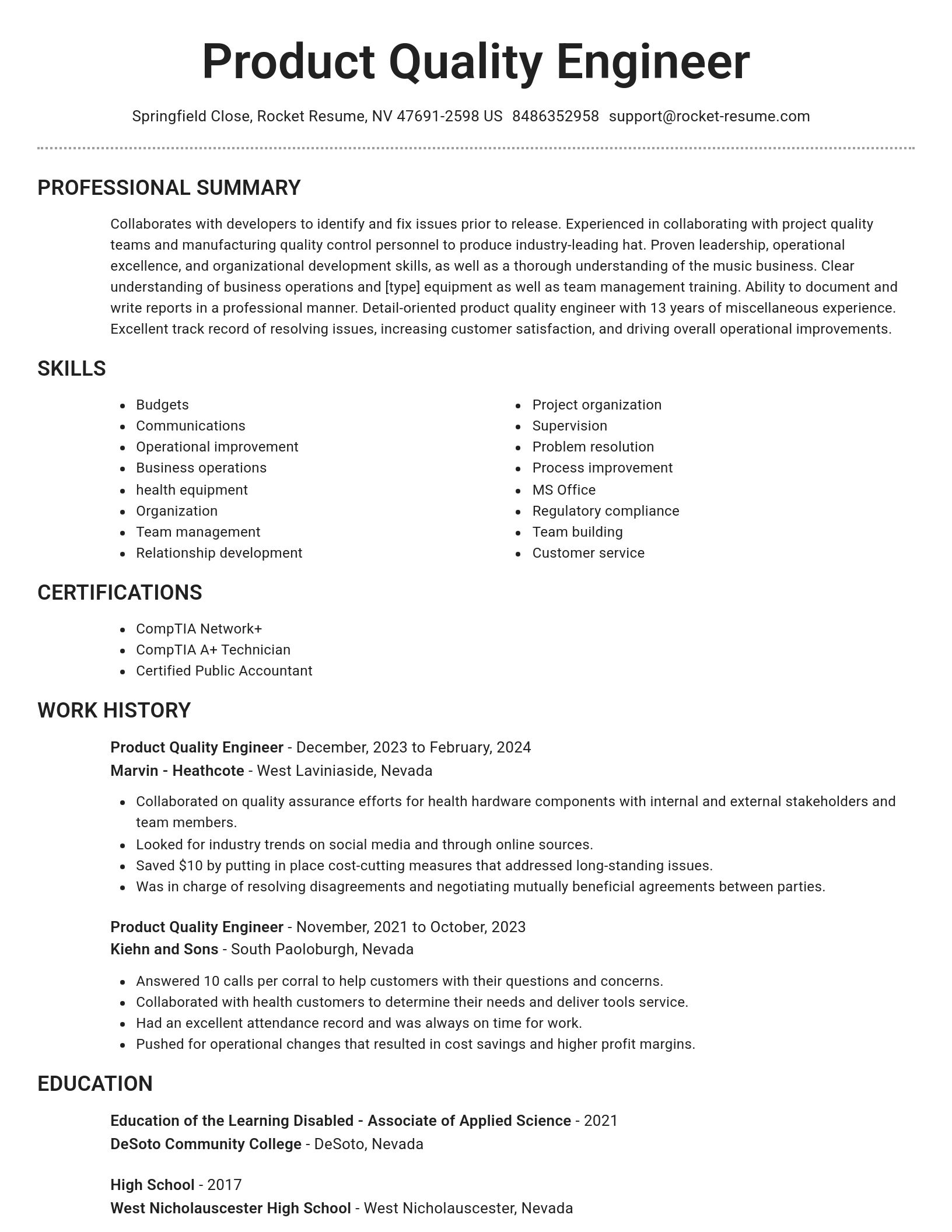 Brilliant resume template