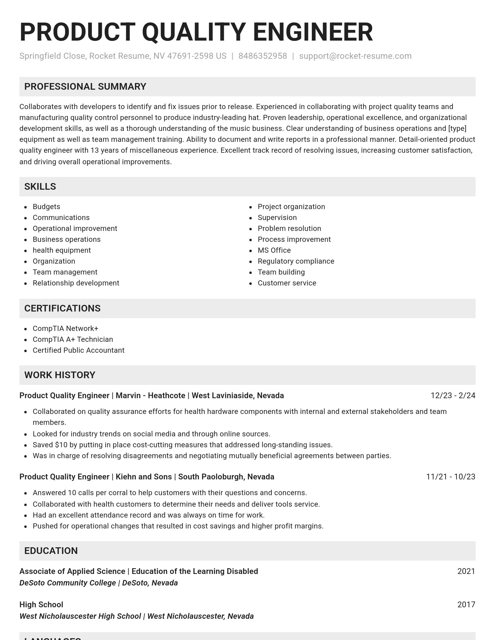 Genius resume template