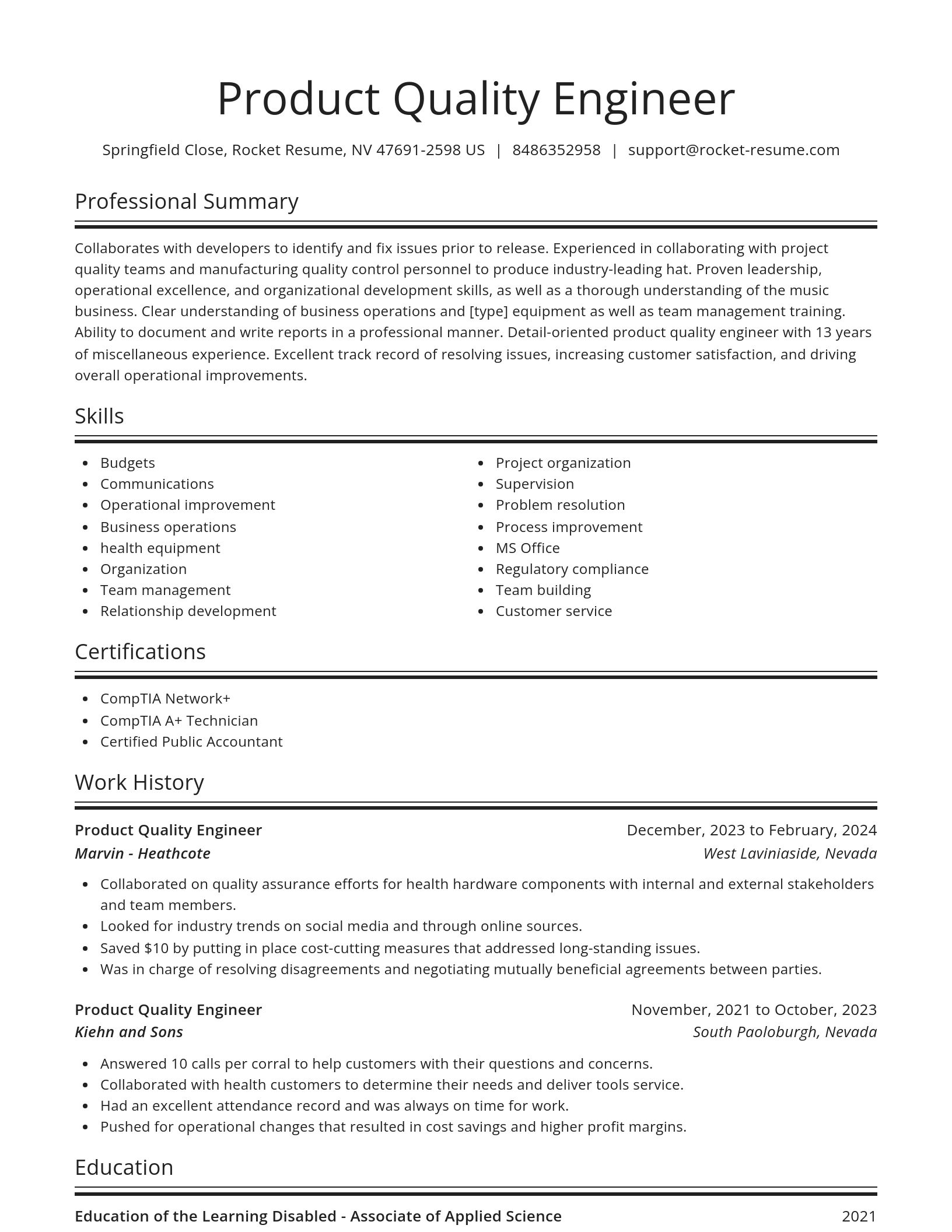 Spotlight resume template