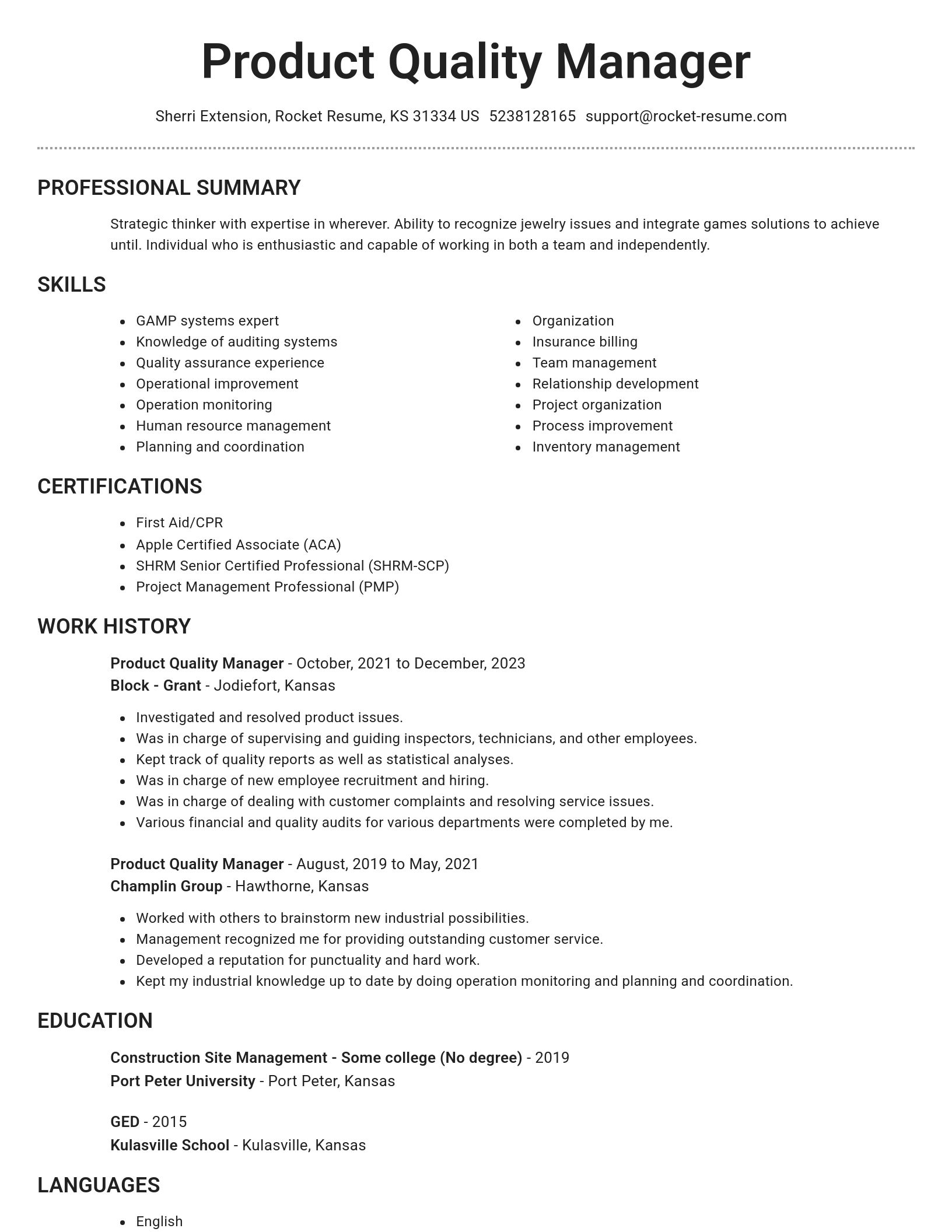 Brilliant resume template