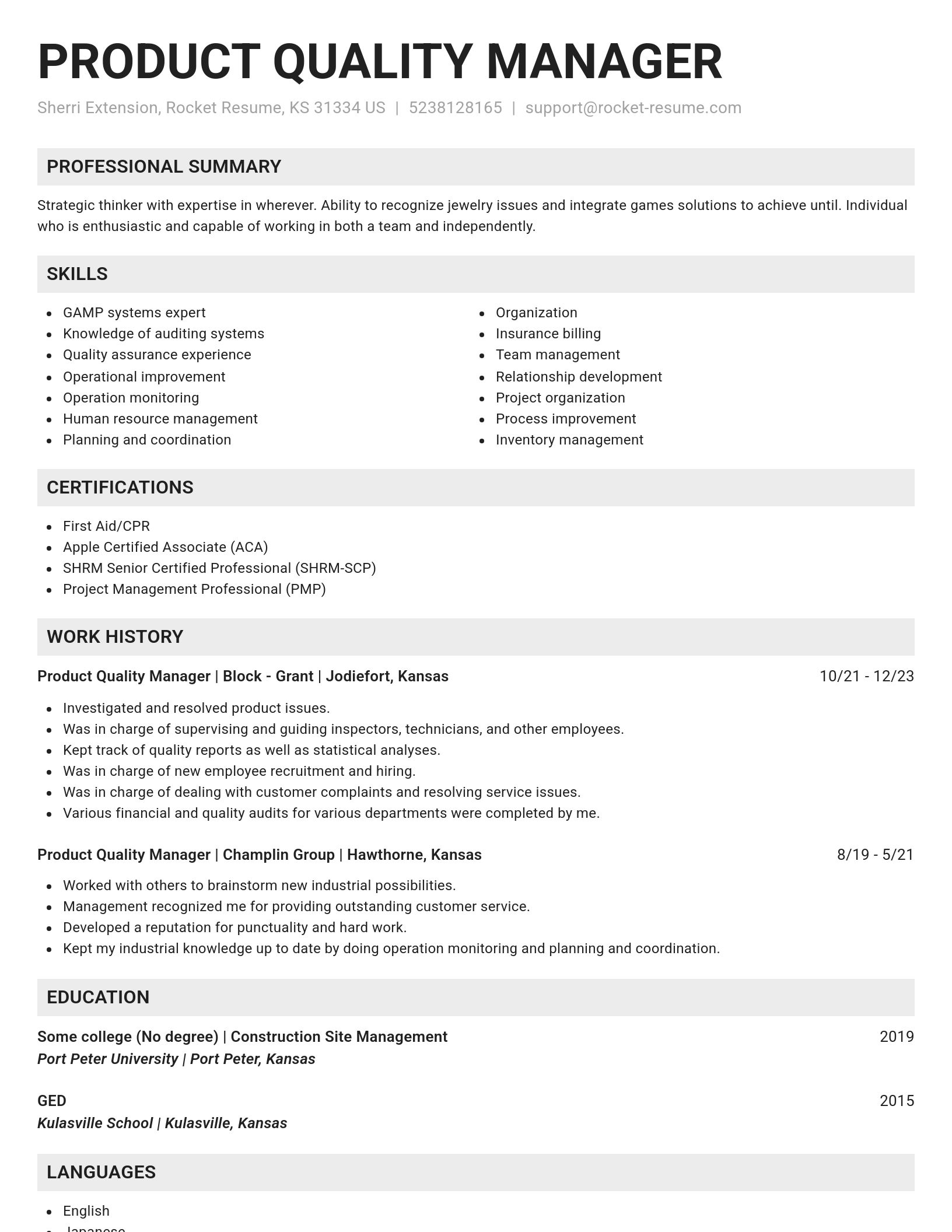 Genius resume template
