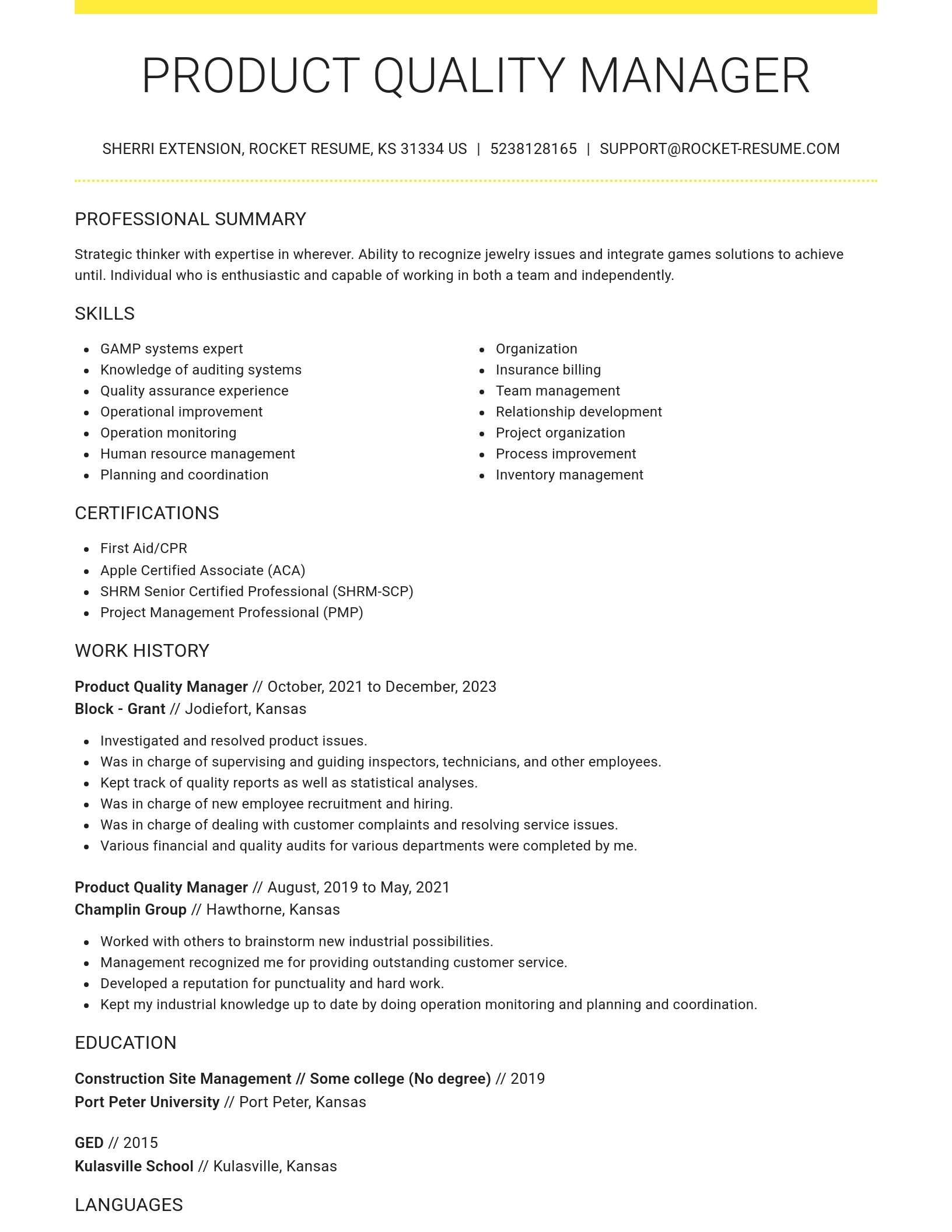 Grand resume template
