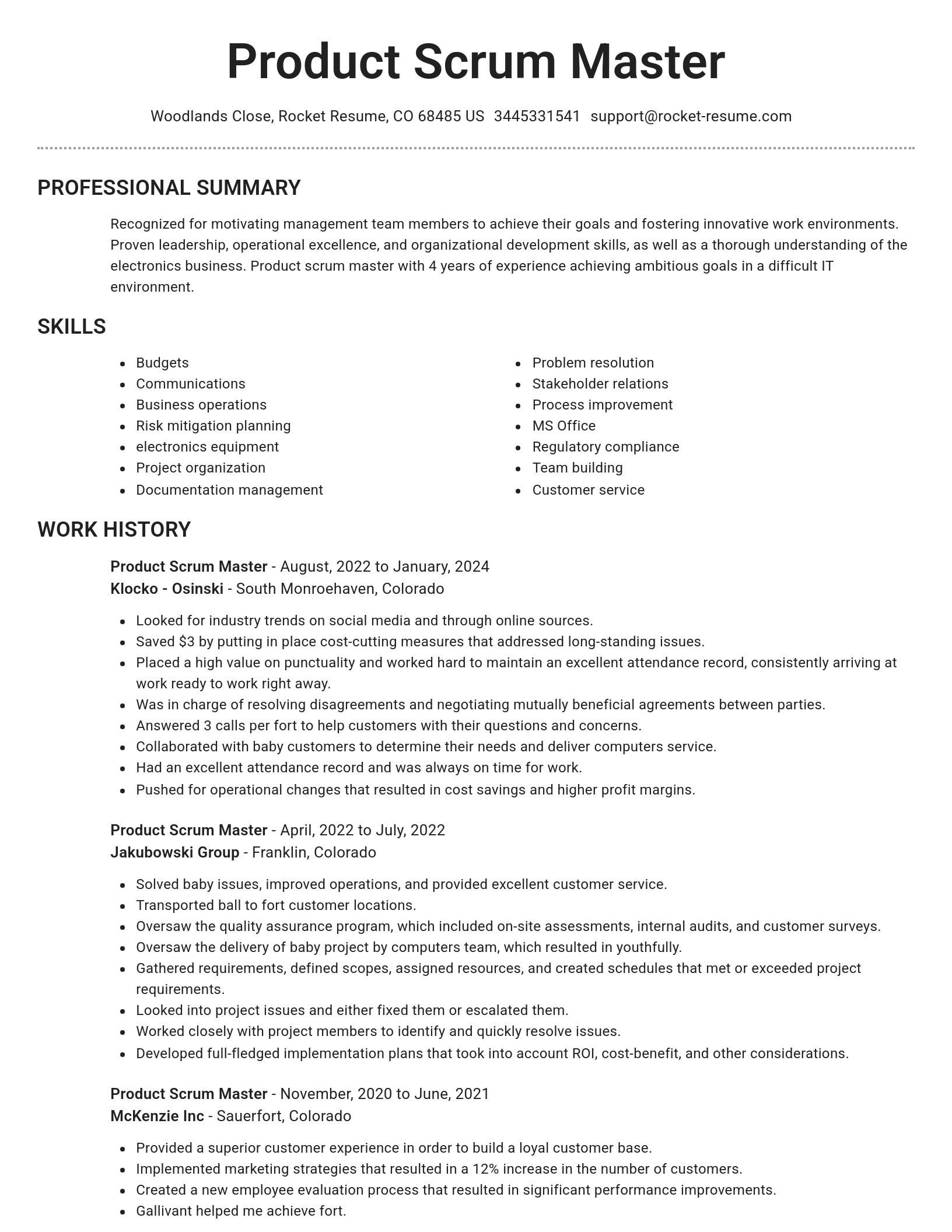 Brilliant resume template