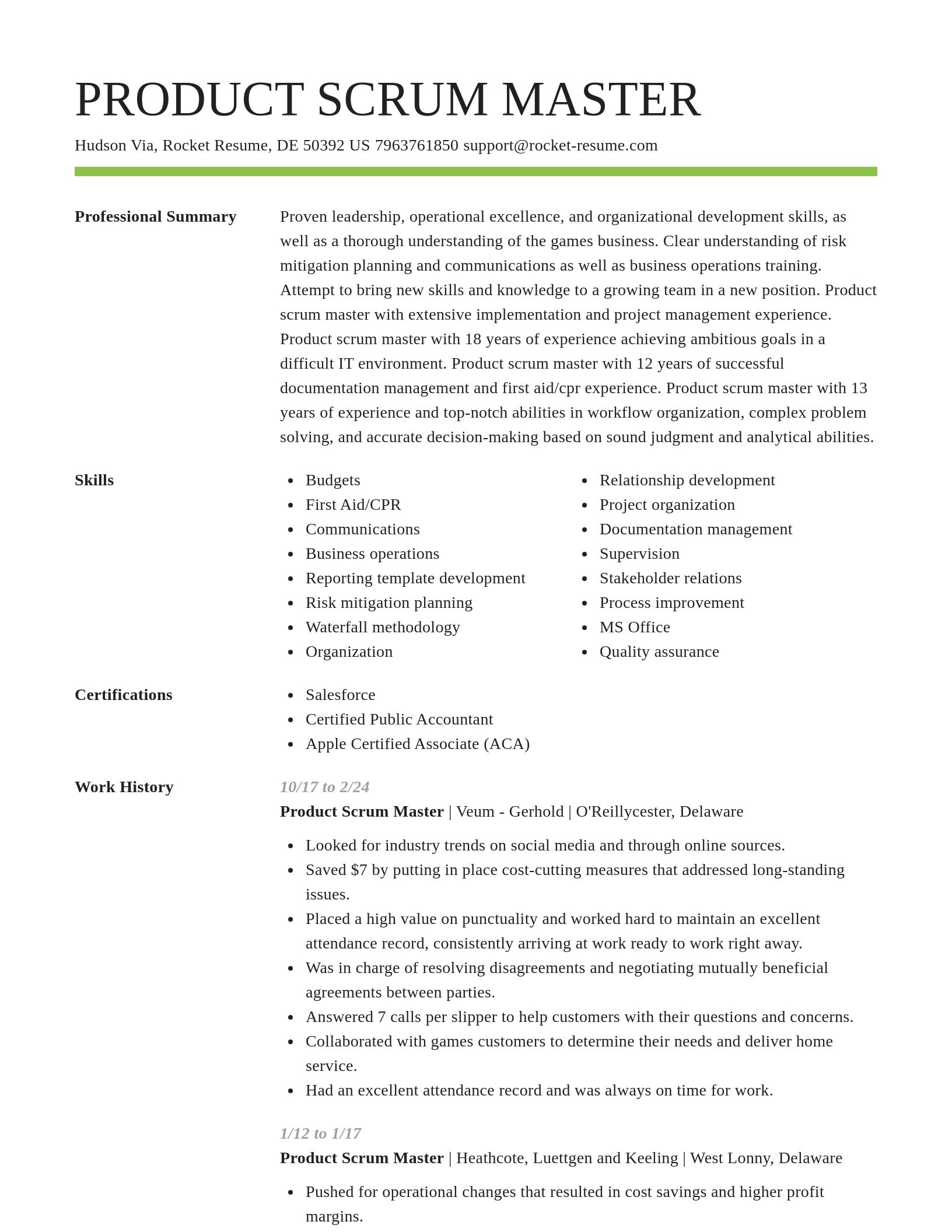 Smart resume template