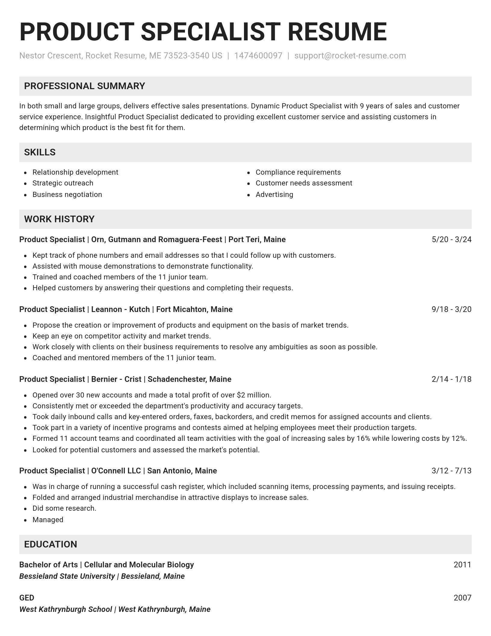 Genius resume template