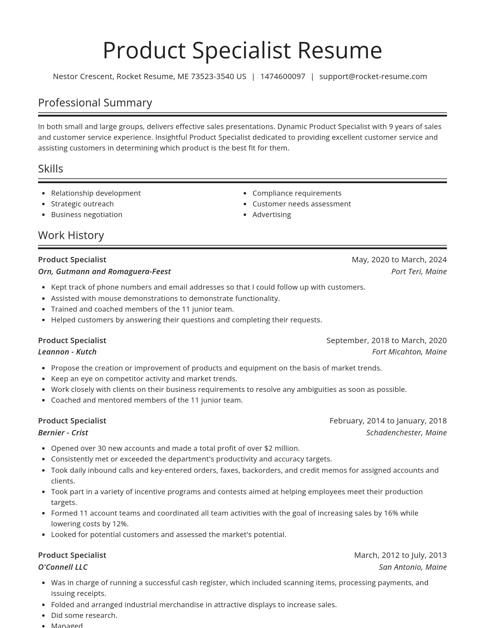 Spotlight resume template