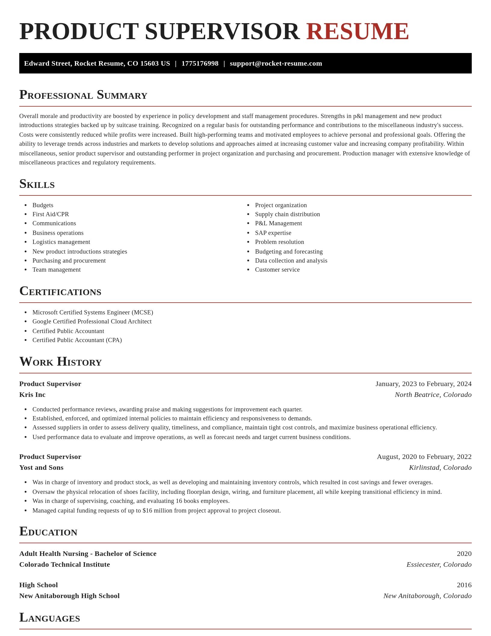 Exquisite resume template