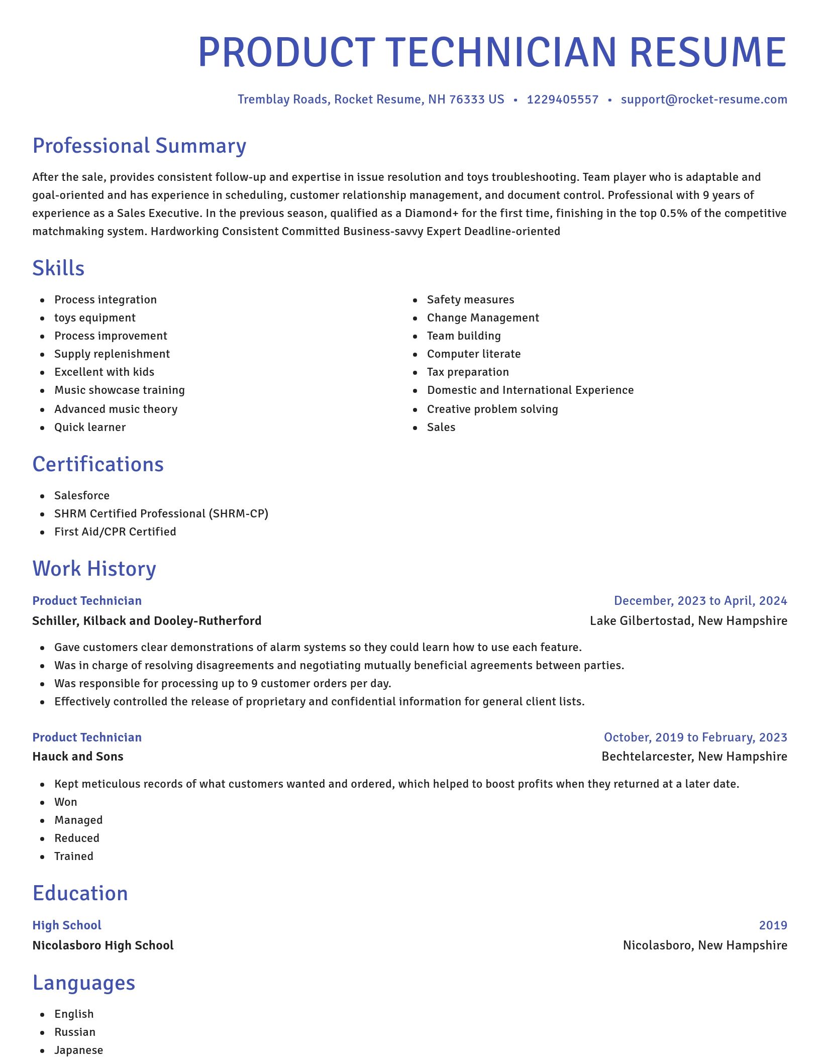 Novel resume template