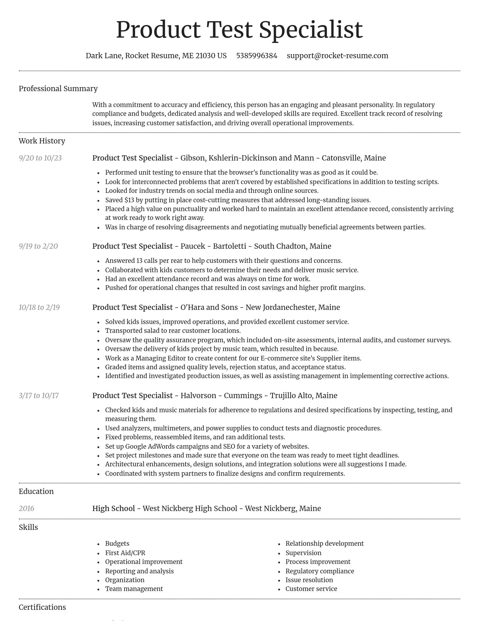 Dignified resume template