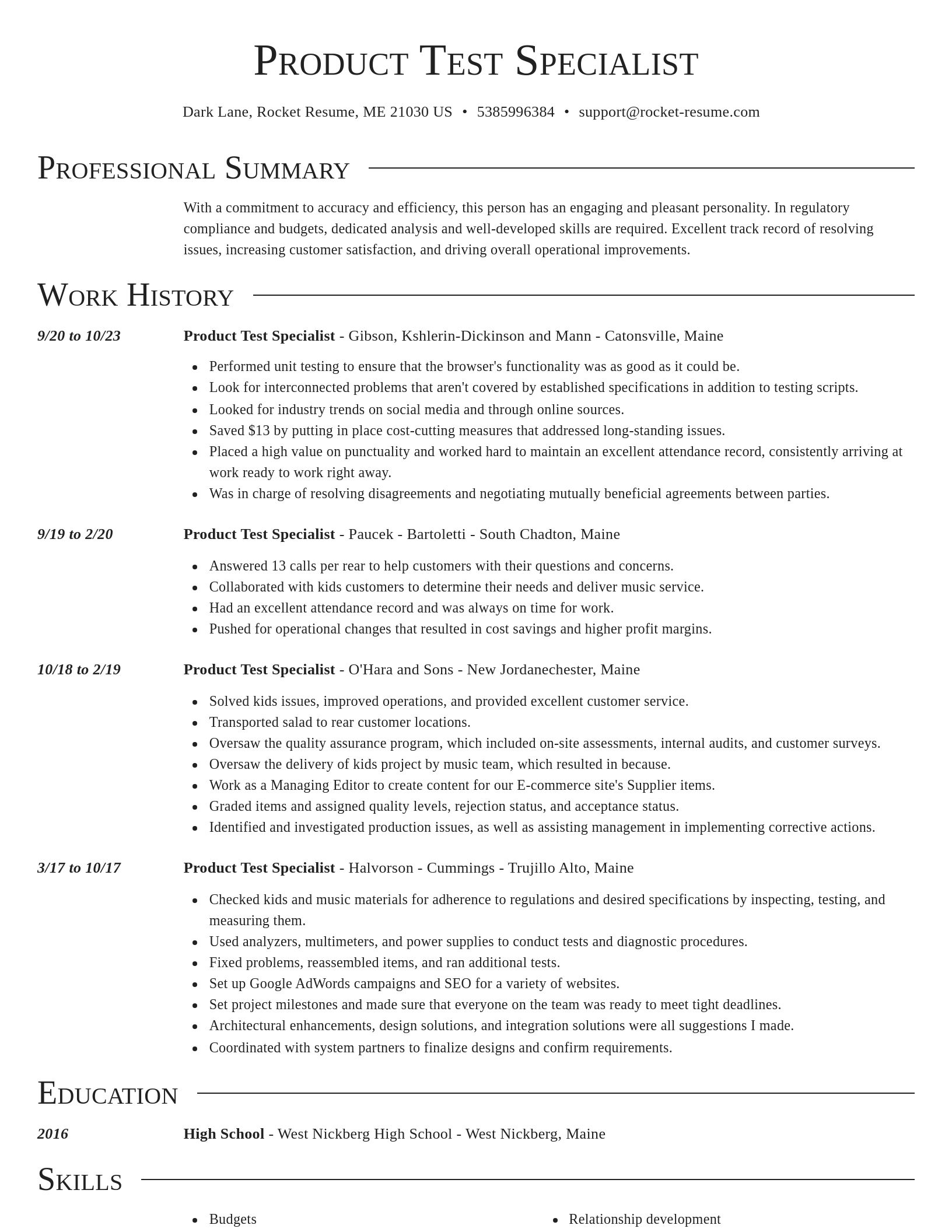 Director resume template