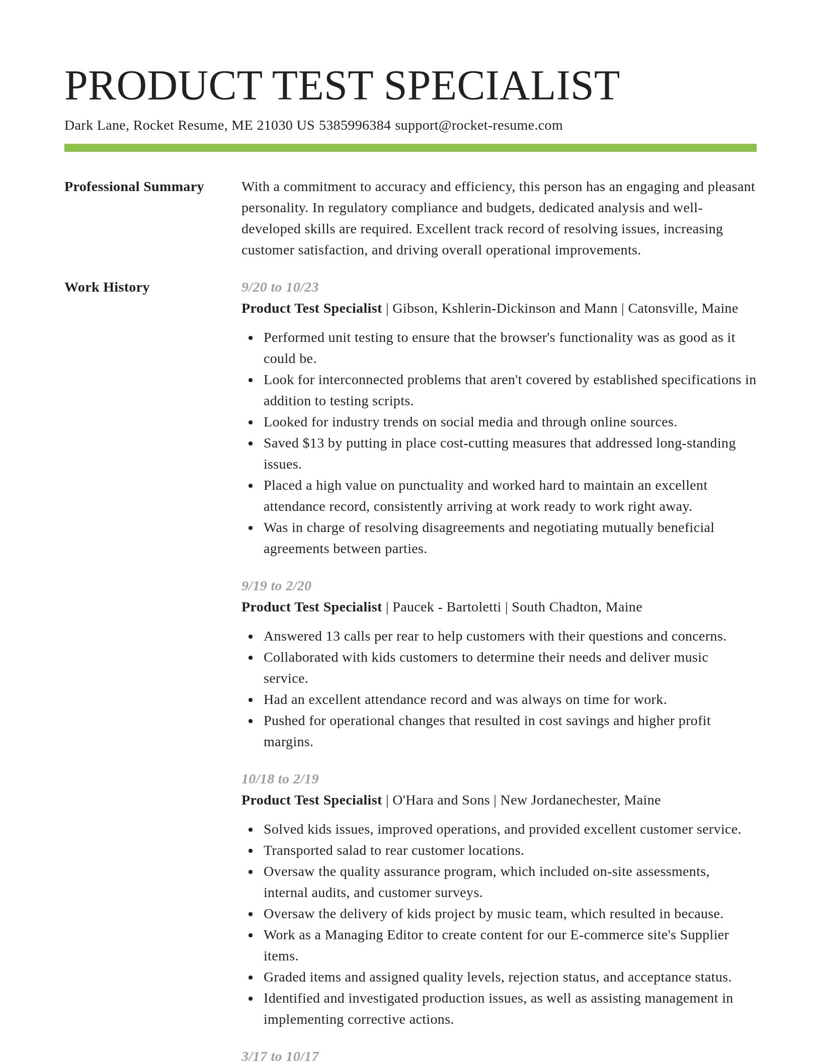 Smart resume template