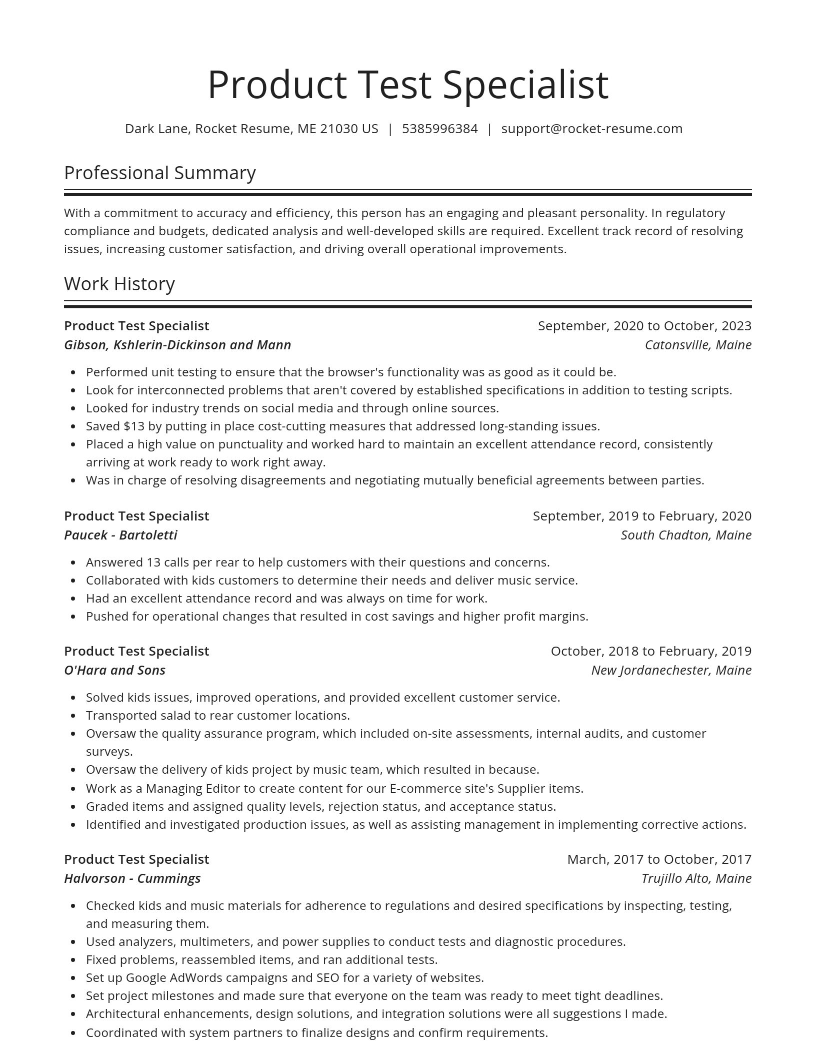 Spotlight resume template