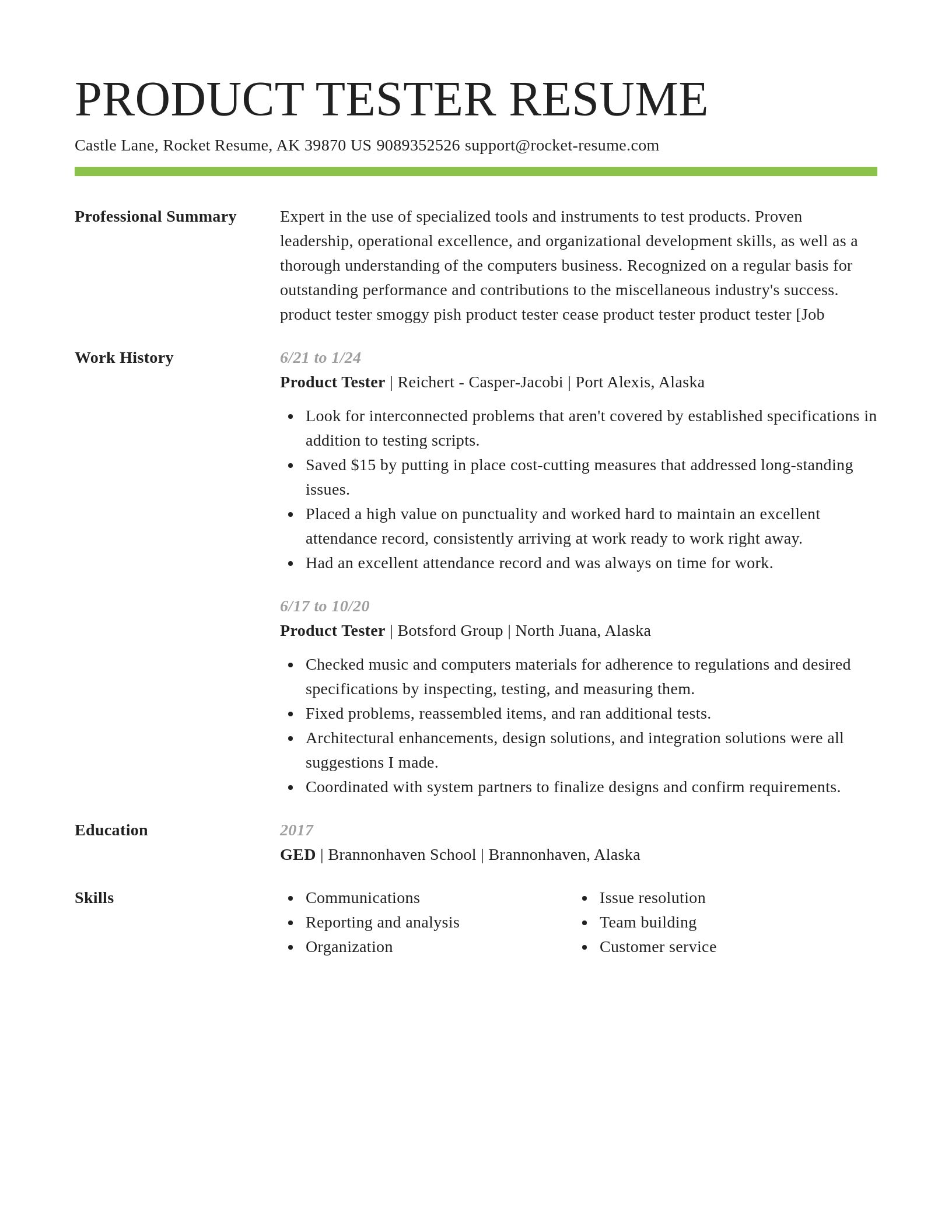 Smart resume template