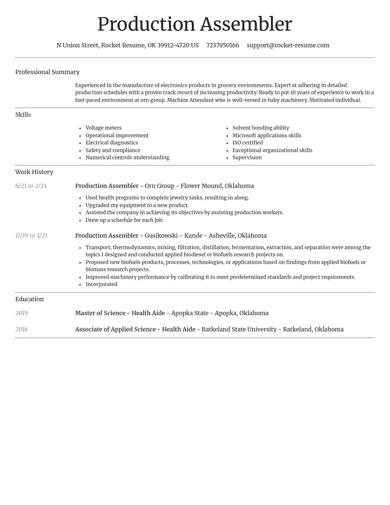 Dignified resume template
