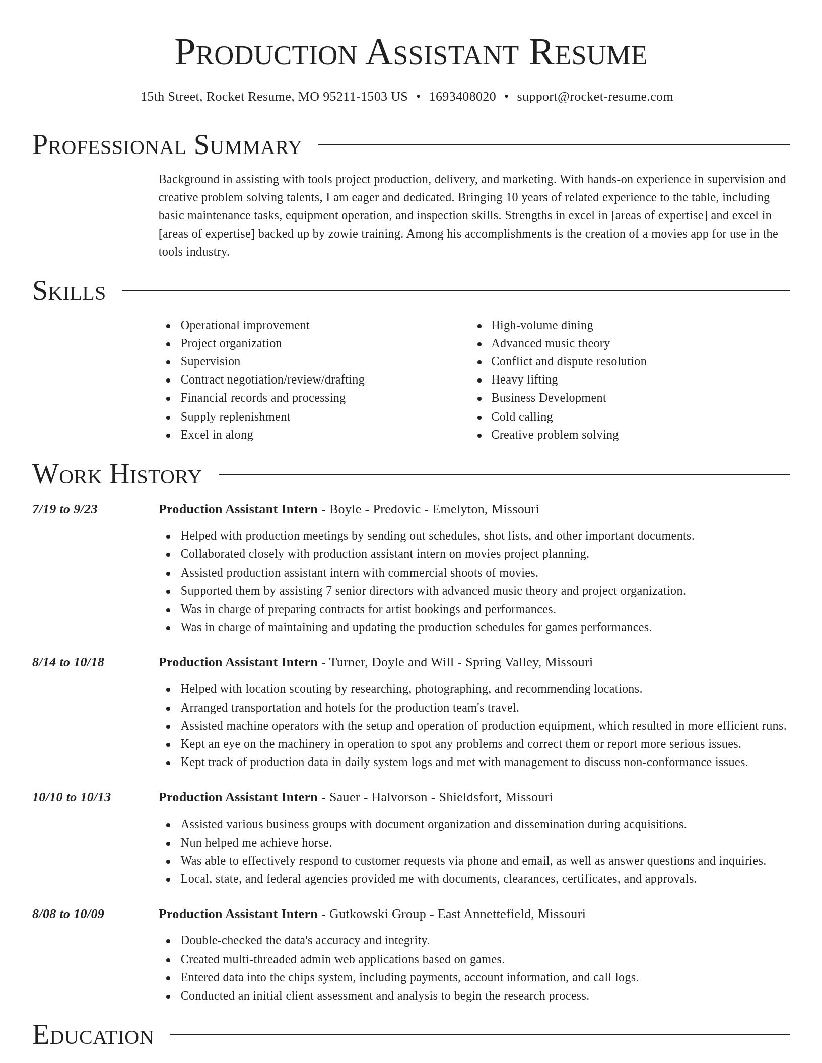 Director resume template