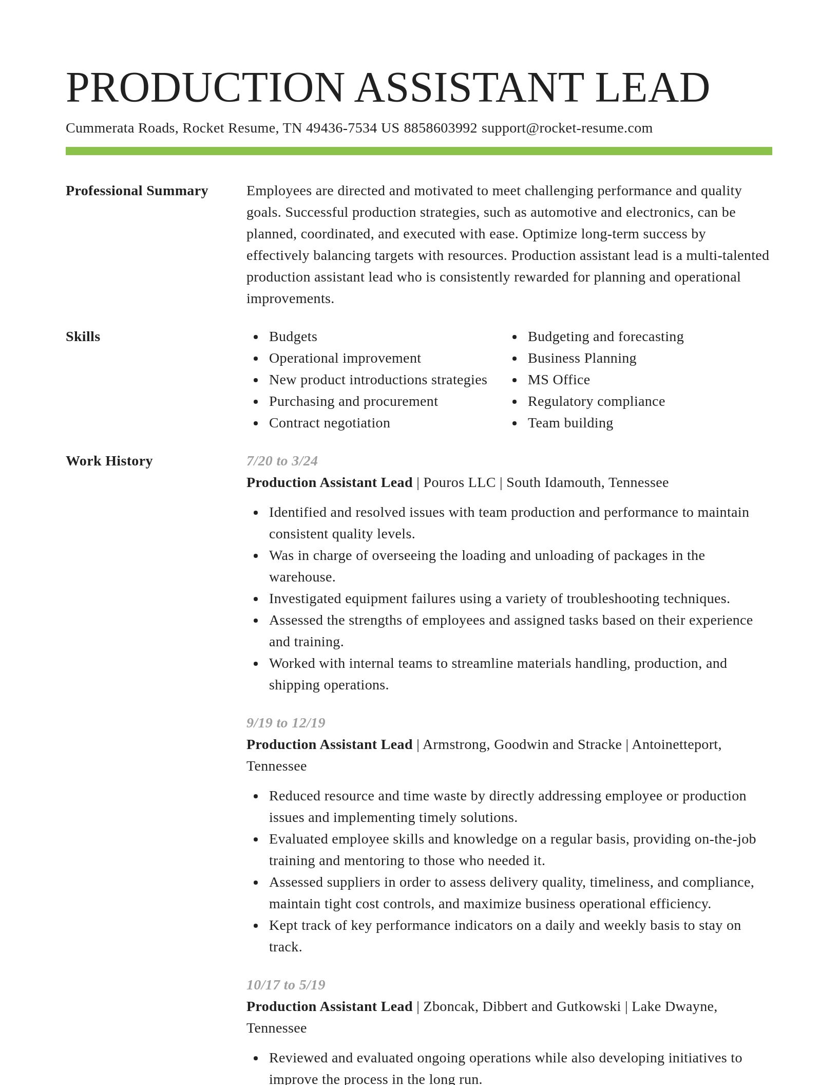 Smart resume template