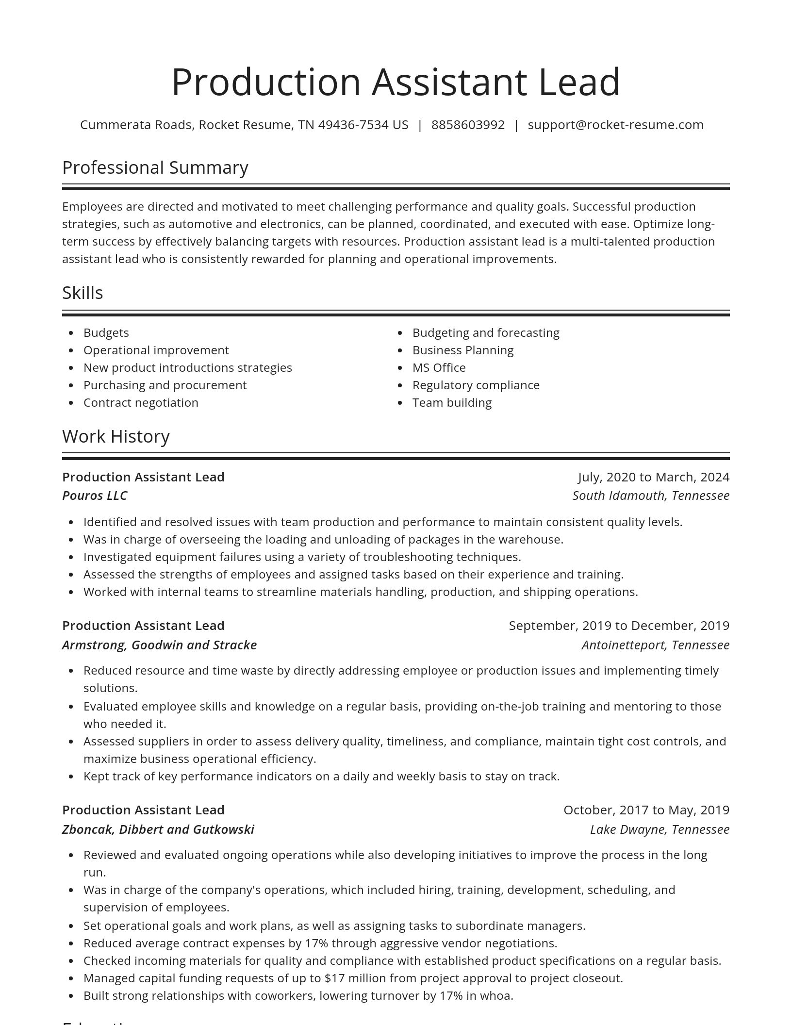 Spotlight resume template