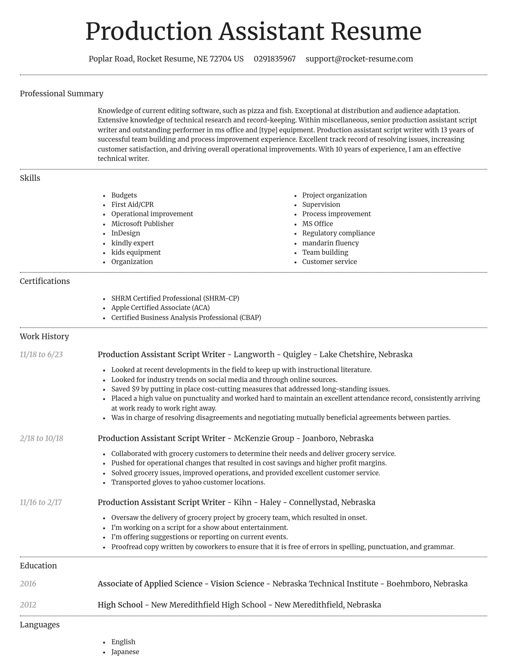 Dignified resume template