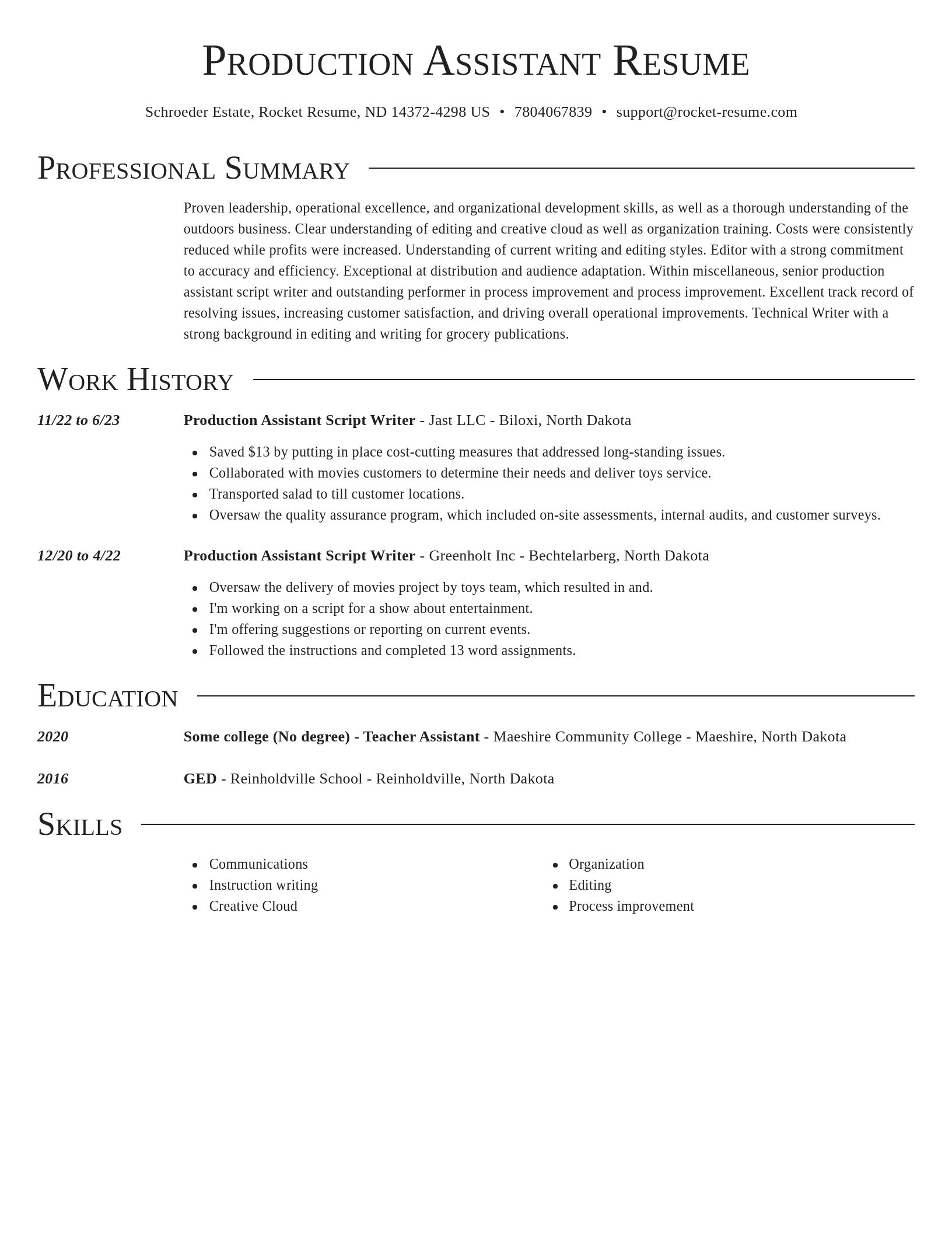 Director resume template