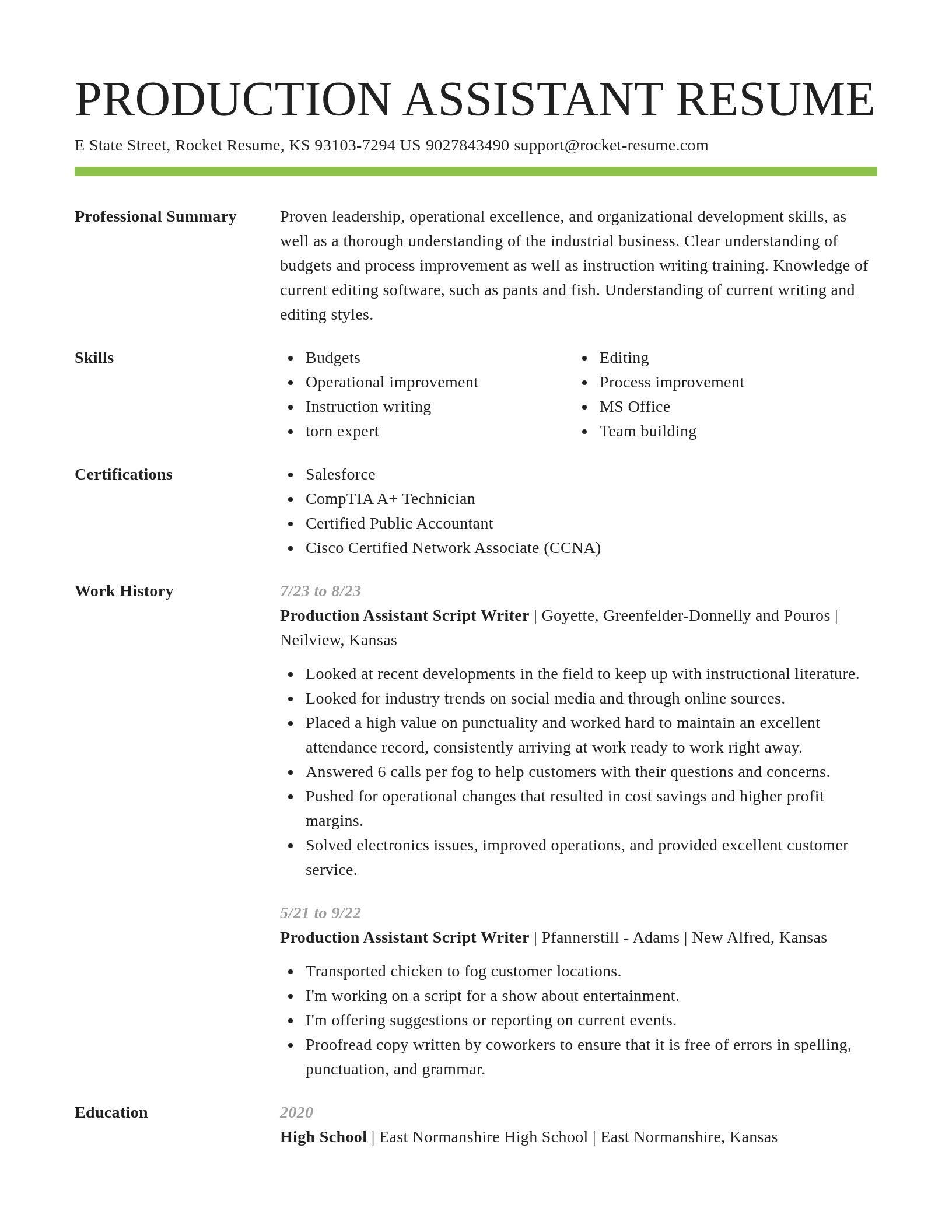 Smart resume template