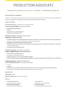 Production Associate resume template
