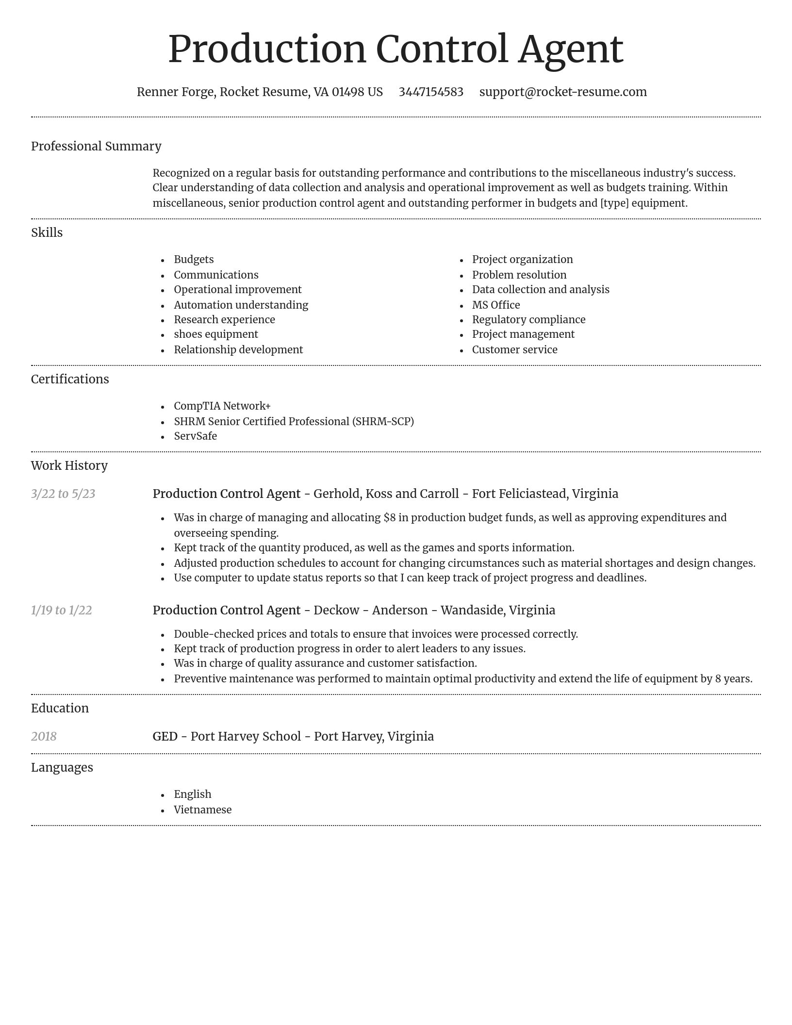 Dignified resume template