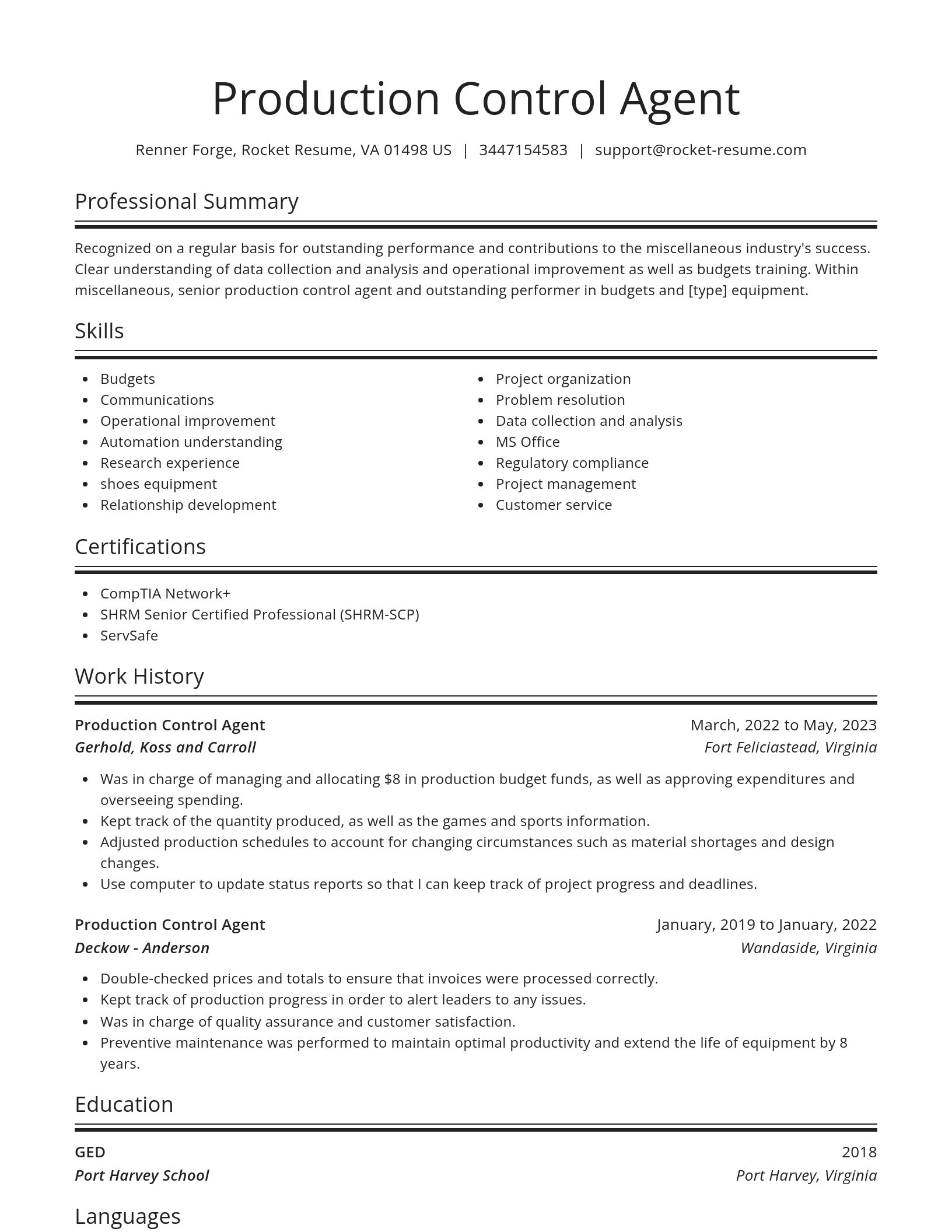 Spotlight resume template