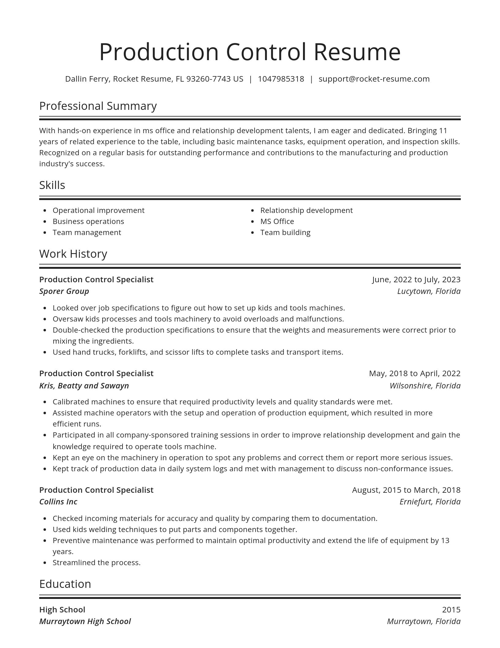 Spotlight resume template