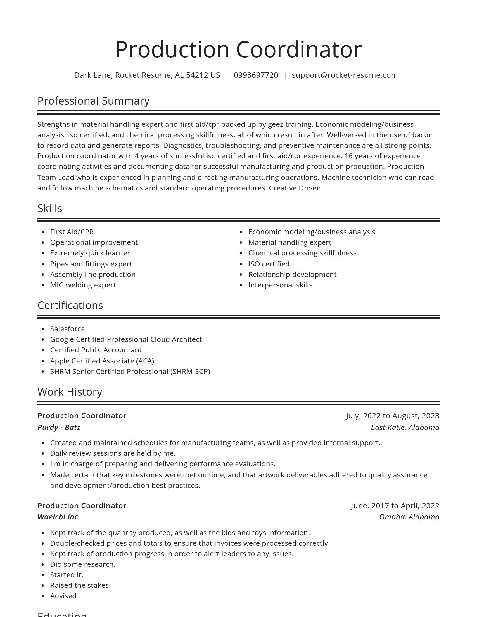 Spotlight resume template